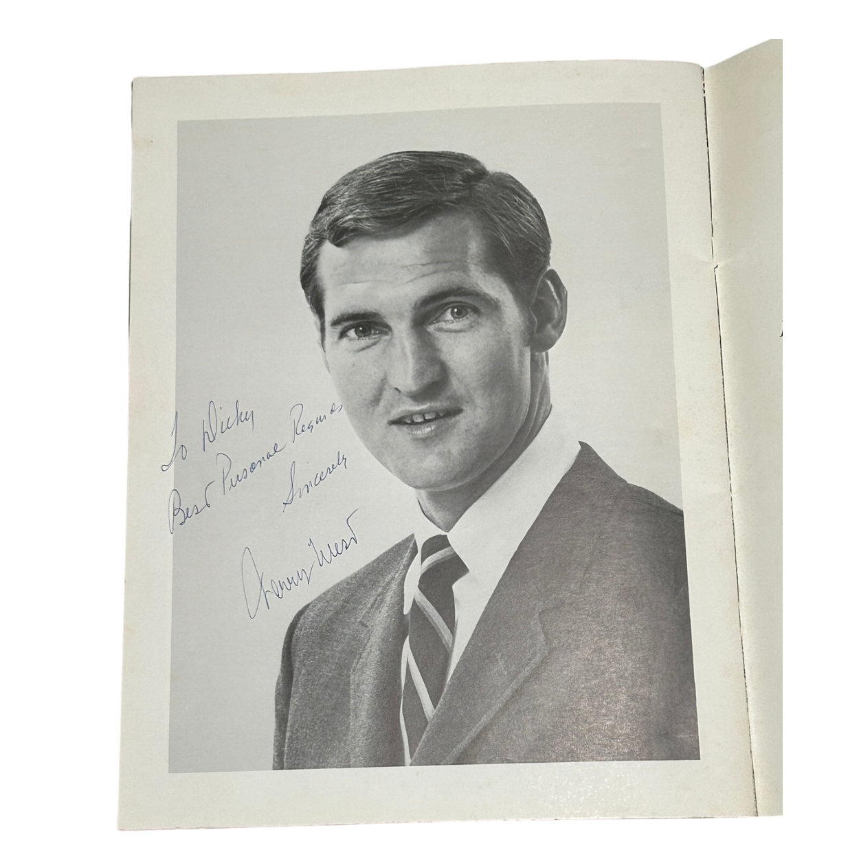 Jerry West Night Souvenir - Autographed & Personally Inscribed Book (March 19, 1971)