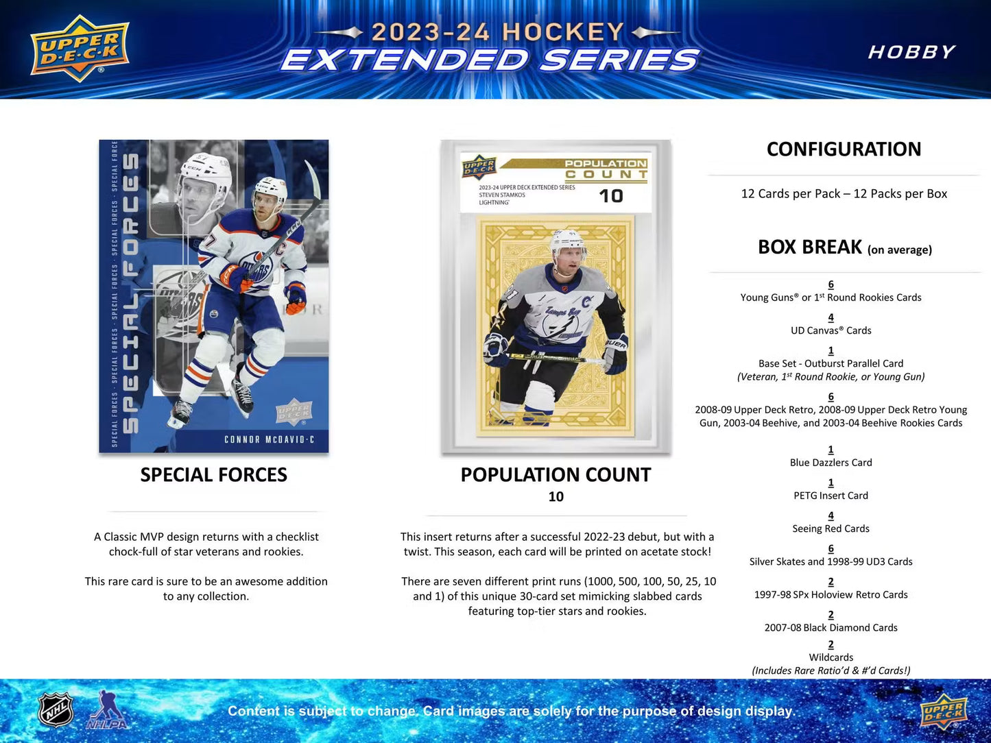 2023-24 NHL Hockey Upper Deck Extended Series Hobby Box
