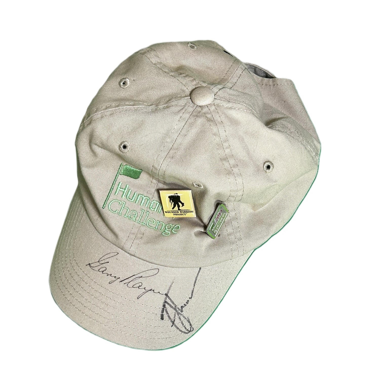 2014 Humana Challenge Golf Tournament Hat - Autographed by Gary Player + Wounded Warriors Pin
