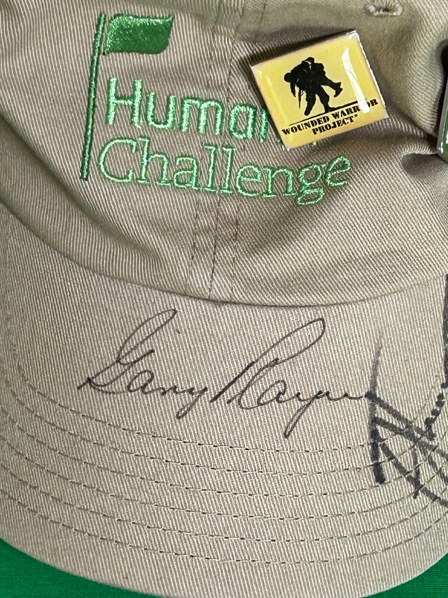 2014 Humana Challenge Golf Tournament Hat - Autographed by Gary Player + Wounded Warriors Pin