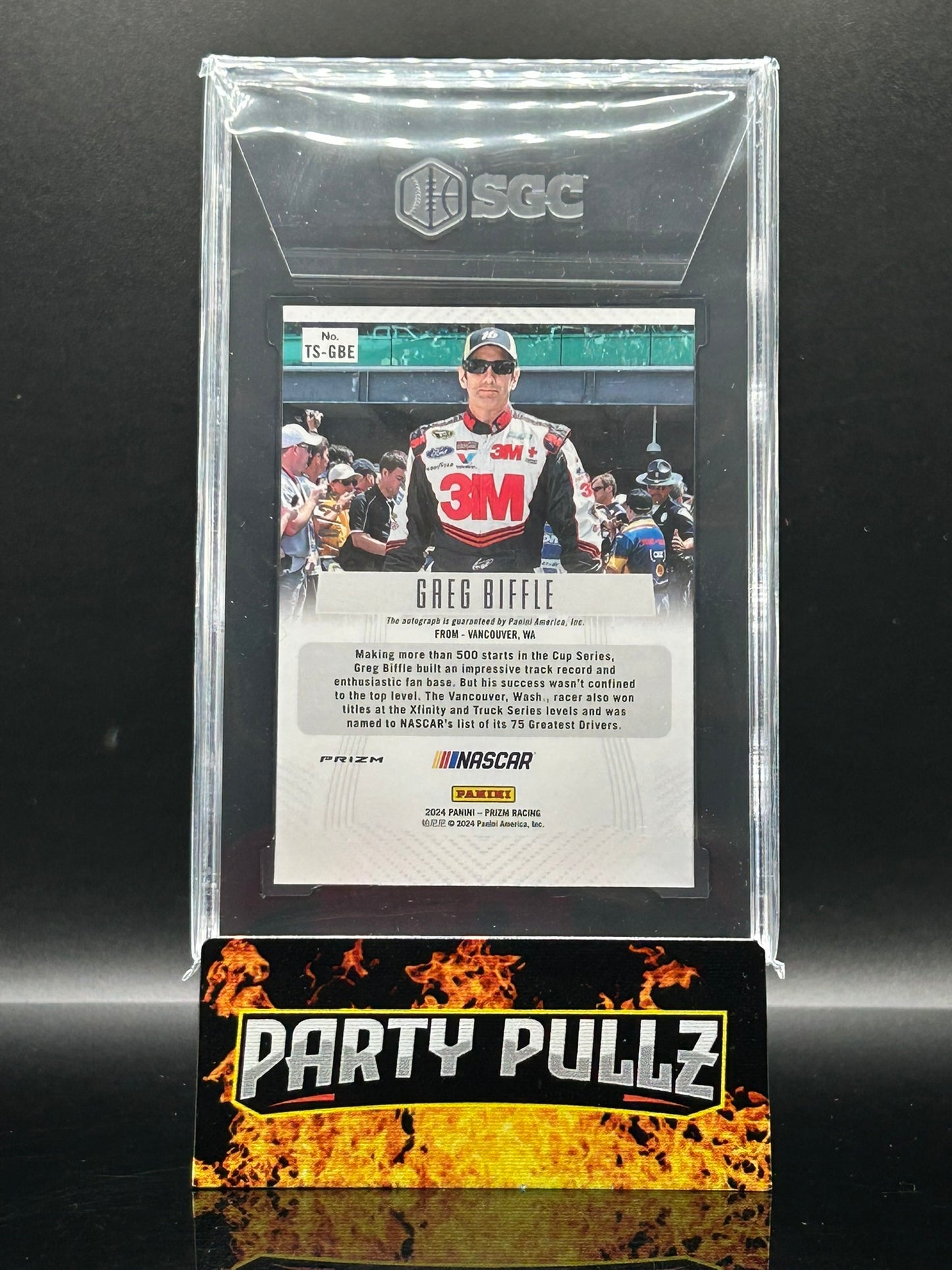 2024 Panini Prizm Greg Biffle Throwback Signature Mojo Prizm Auto #/25 β SGC 9 Mint