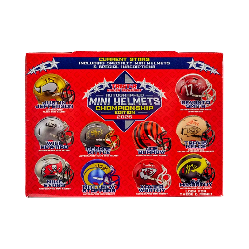 TRISTAR Hidden Treasures: Autographed Football Mini Helmets 2025 Championship Edition Hobby Box