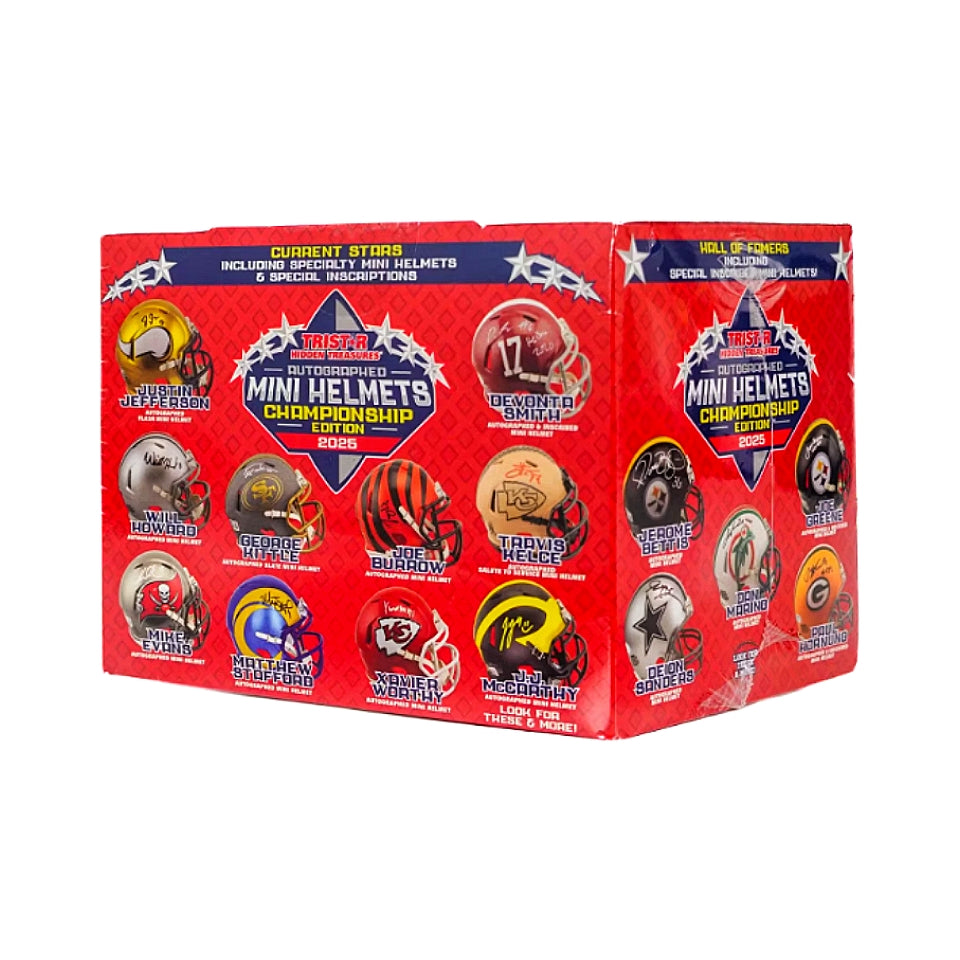 TRISTAR Hidden Treasures: Autographed Football Mini Helmets 2025 Championship Edition Hobby Box
