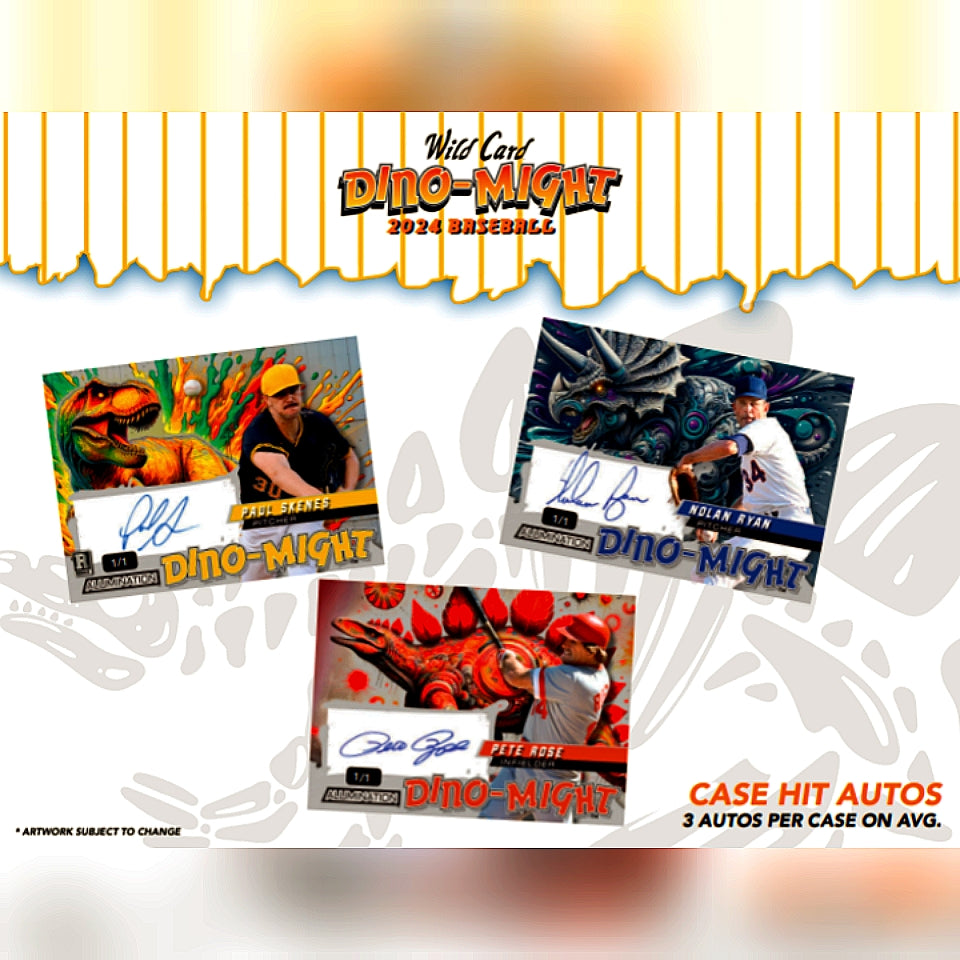 1 Box 2024 Wild Card Dino-Might Baseball Hobby Hit Draft Break "4 Spots"