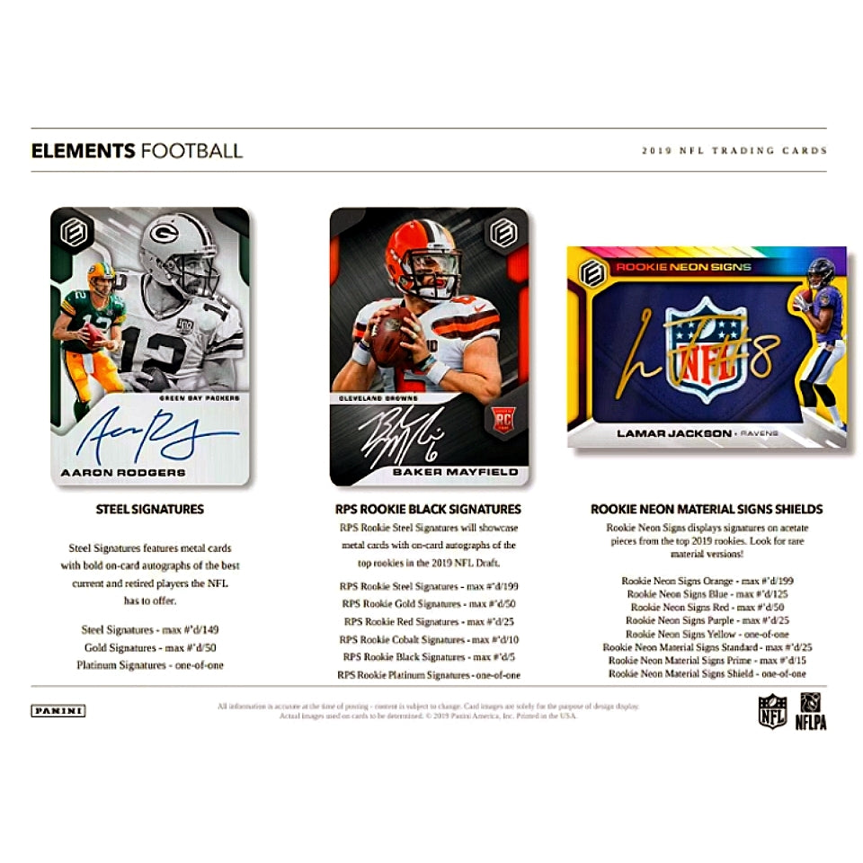 2019 Panini Elements Football Hobby Box