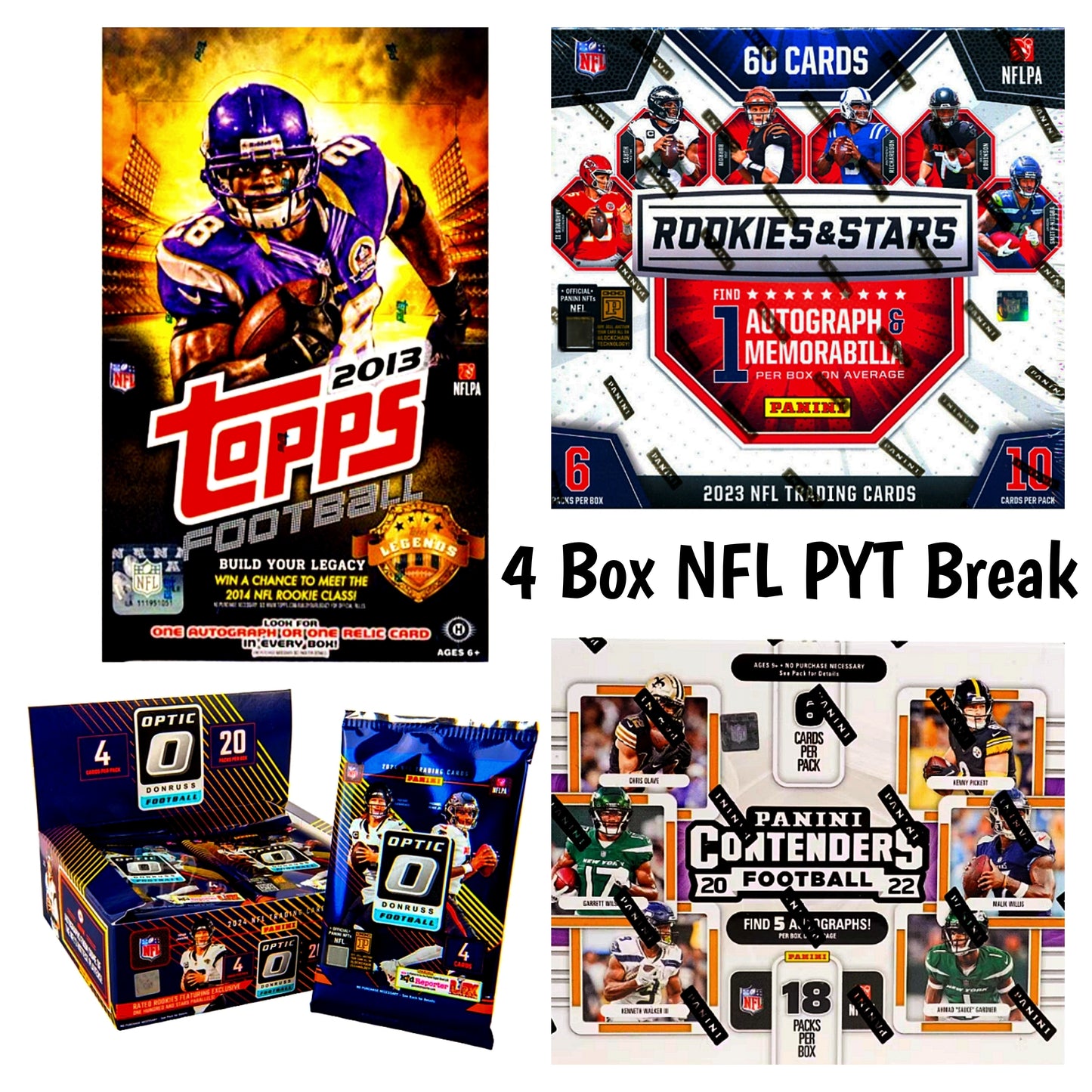 4 Box Football Pick Your Team (PYT) Card Break