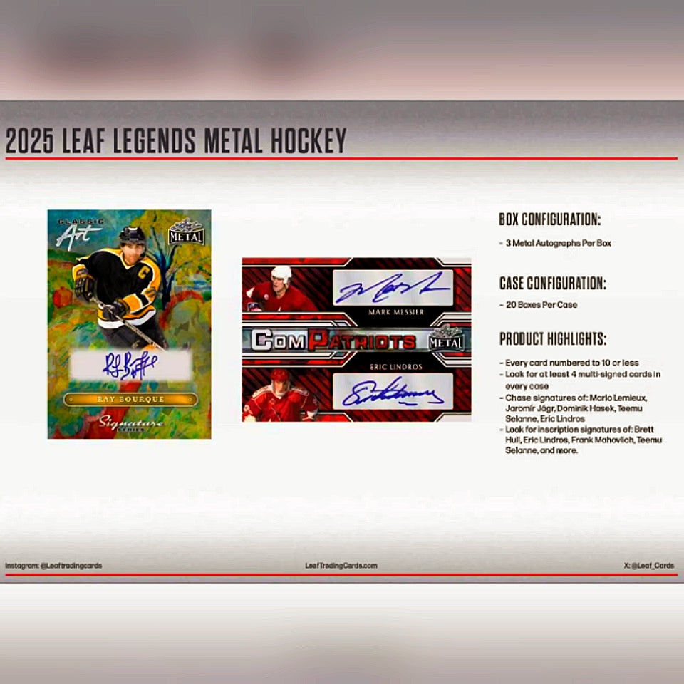 2025 Leaf Metal Legends Hockey Hobby Box