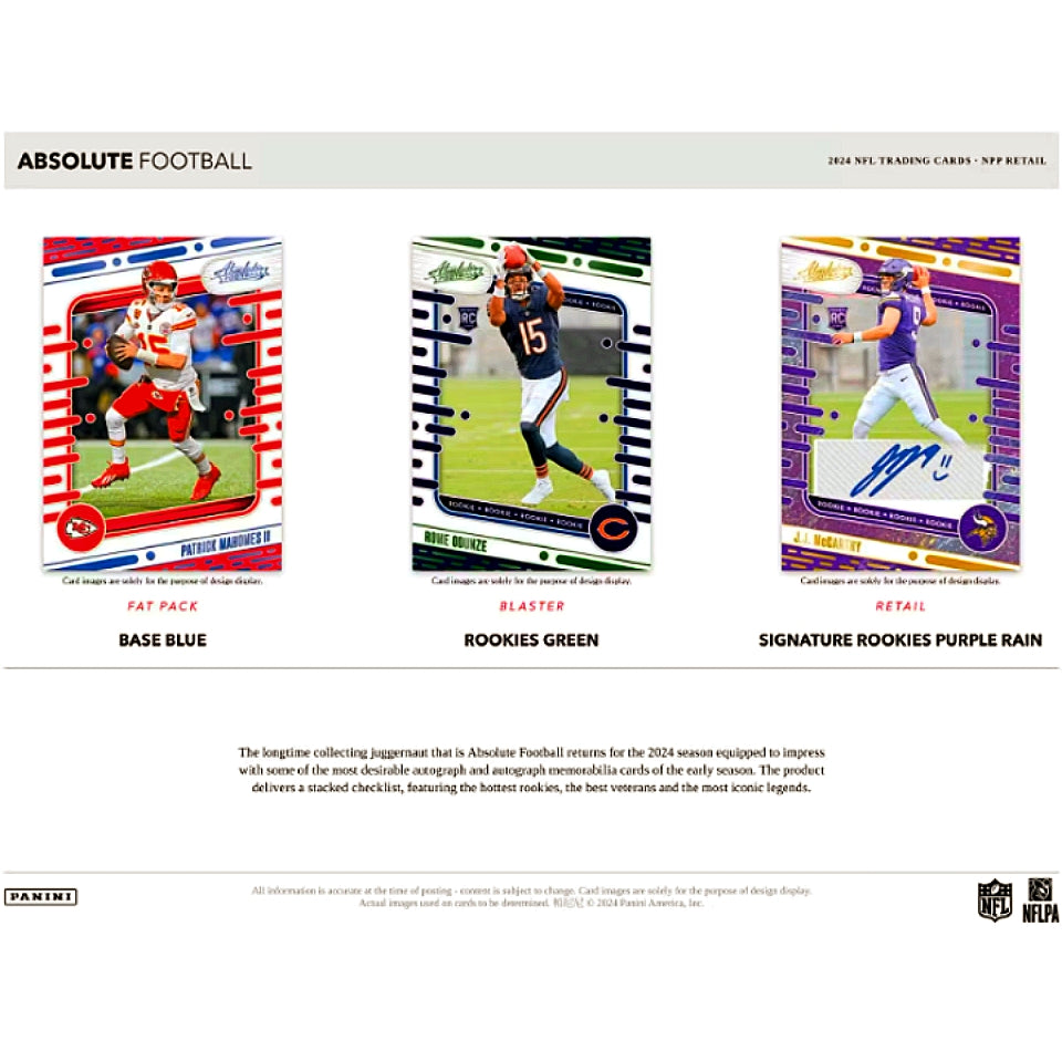 2024 Panini Absolute Football Jumbo Value Fat Pack Cello Pack