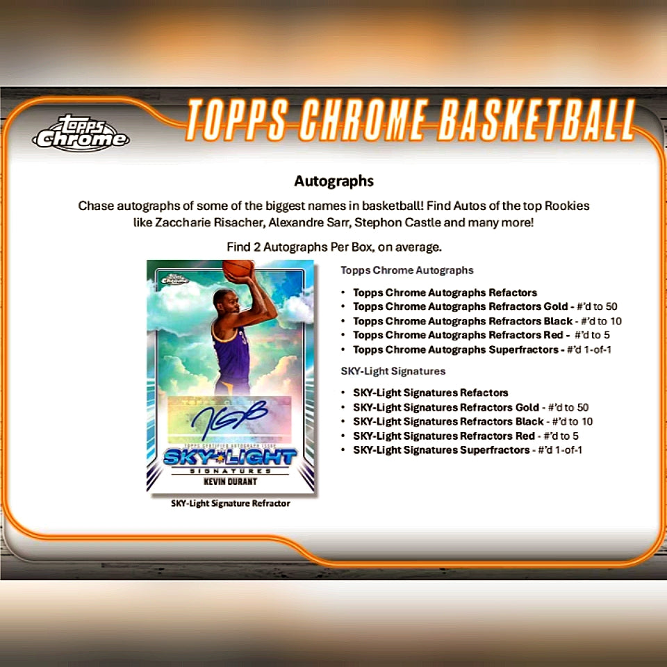 2024-25 Topps Chrome Basketball Hobby Box
