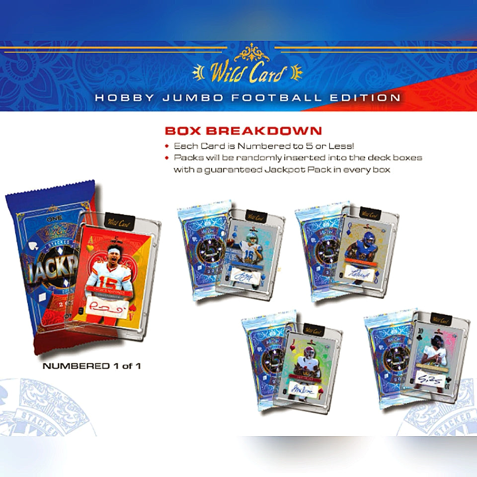 2024 Wild Card Five Card Draw Stacked Deck Football Hobby Jumbo Box