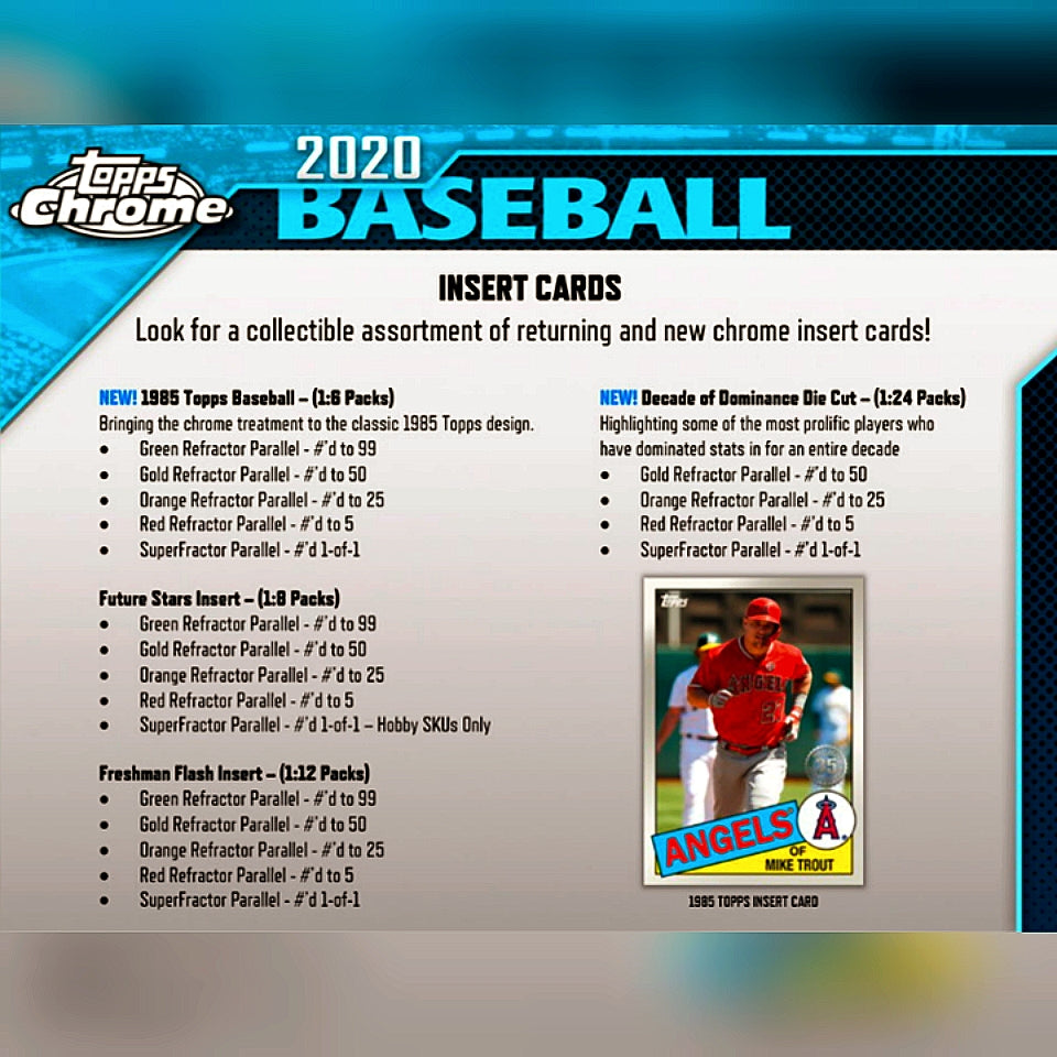 2020 Topps Chrome Baseball Jumbo HTA Hobby Box