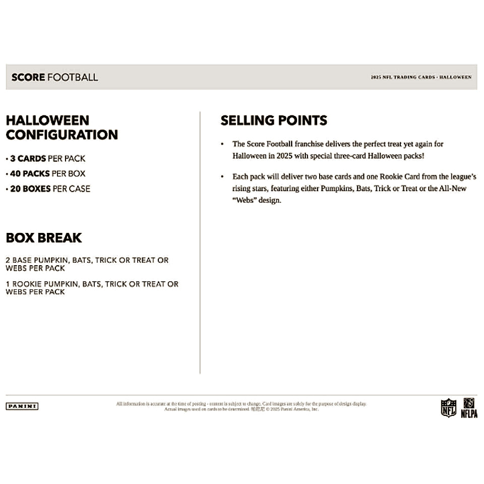 2025 Panini Score-A-Treat Halloween Football Treat Pack Box