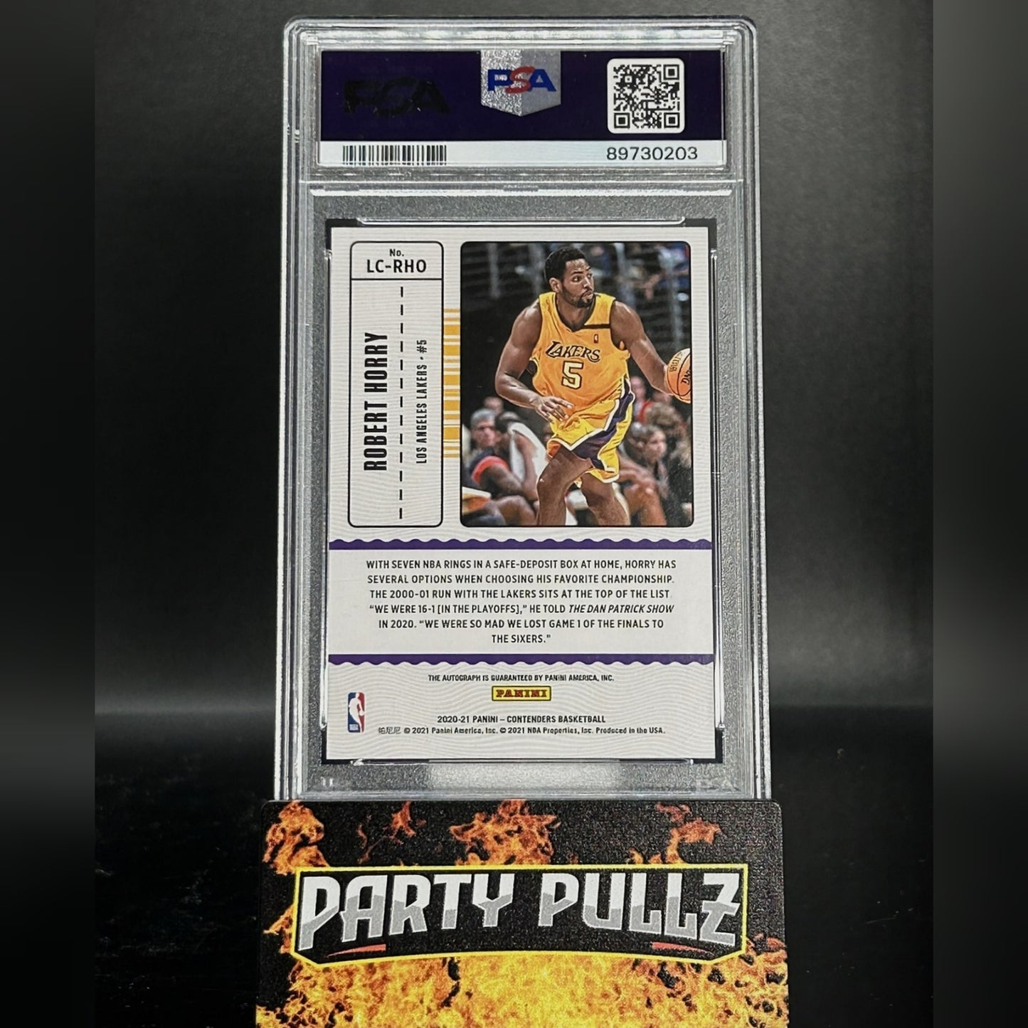 2020 Panini Contenders #RHO Robert Horry Legendary Contenders Autograph Gold 04/10 PSA 9