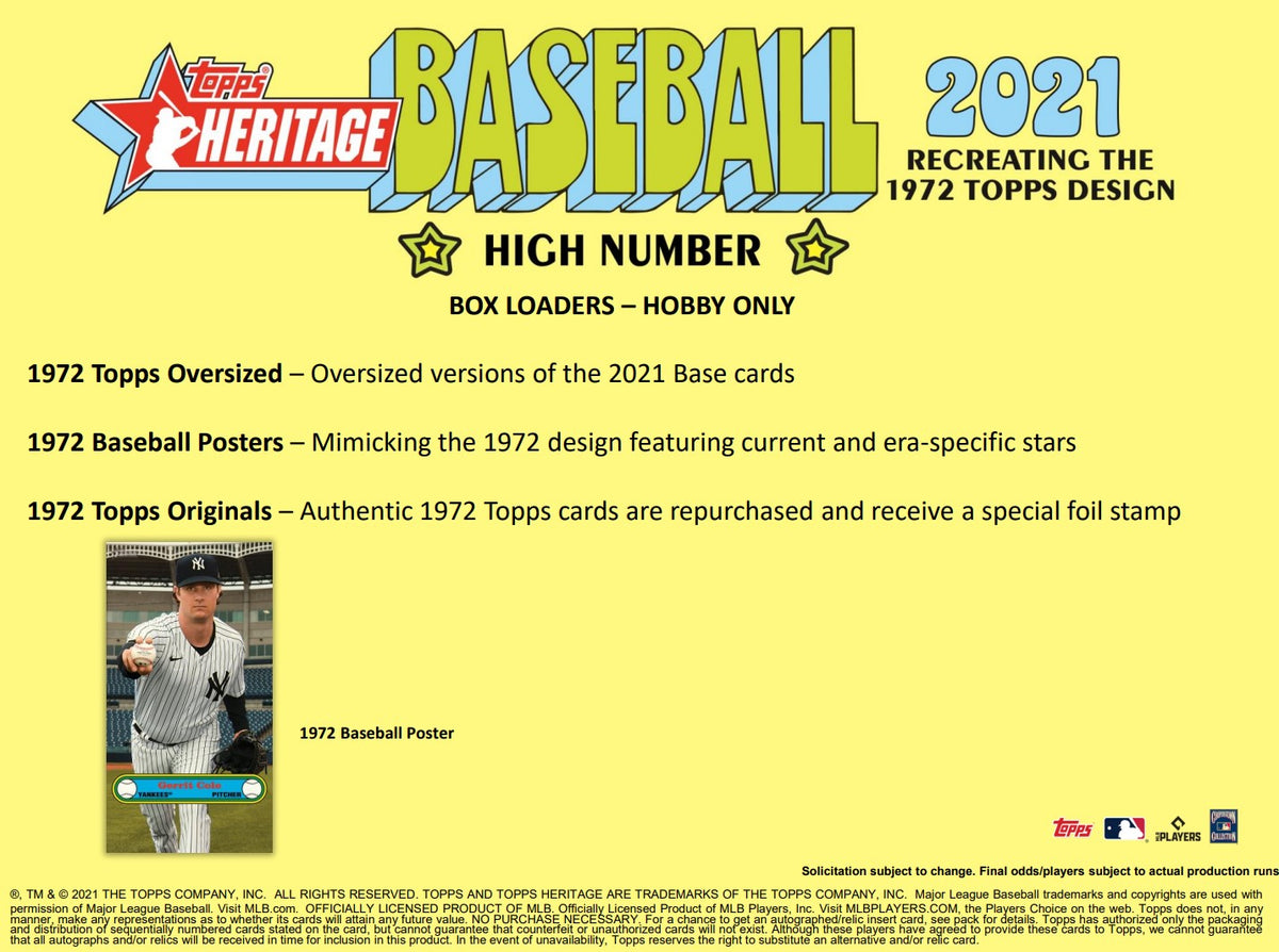 2021 Topps MLB Heritage Baseball Hobby Box High Number