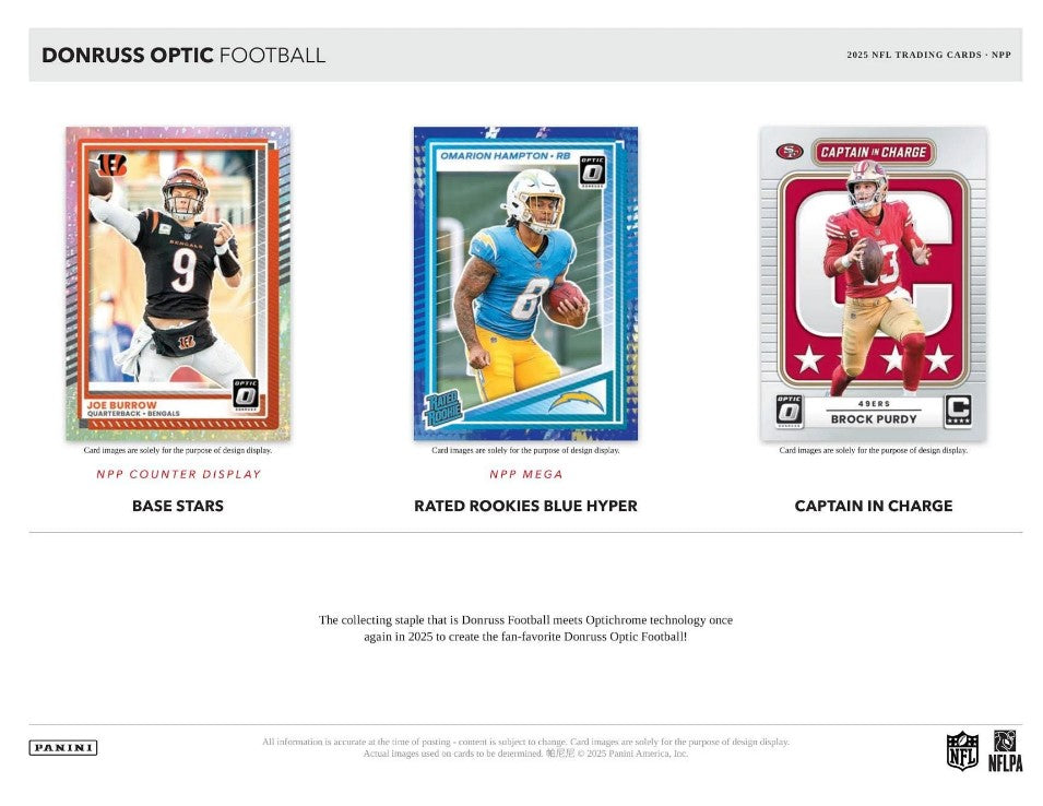 2025 Panini Donruss Optic NFL Trading Card Mega Box