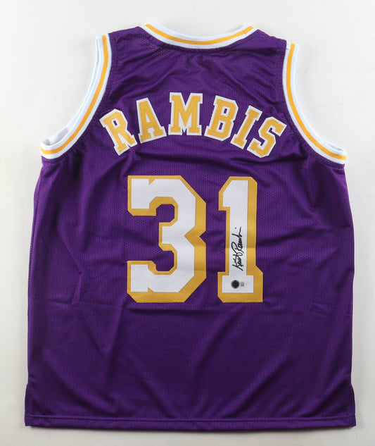 Kurt Rambis Signed Lakers XL Basketball Jersey Beckett Certified