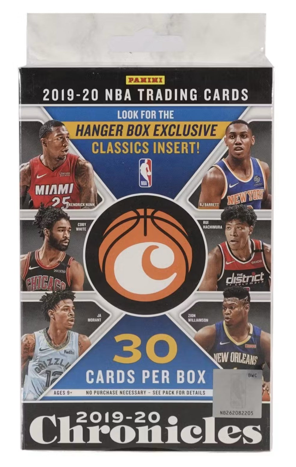 2019-20 Panini Chronicles NBA Blaster + Hanger Box Bundle with 100 Premium Card Sleeves & 25 Premium Top Loaders