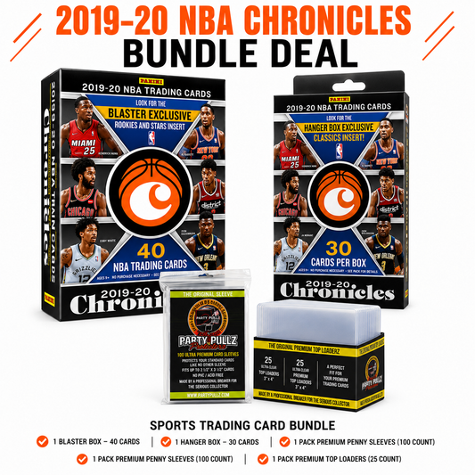 2019-20 Panini Chronicles NBA Blaster + Hanger Box Bundle with 100 Premium Card Sleeves & 25 Premium Top Loaders