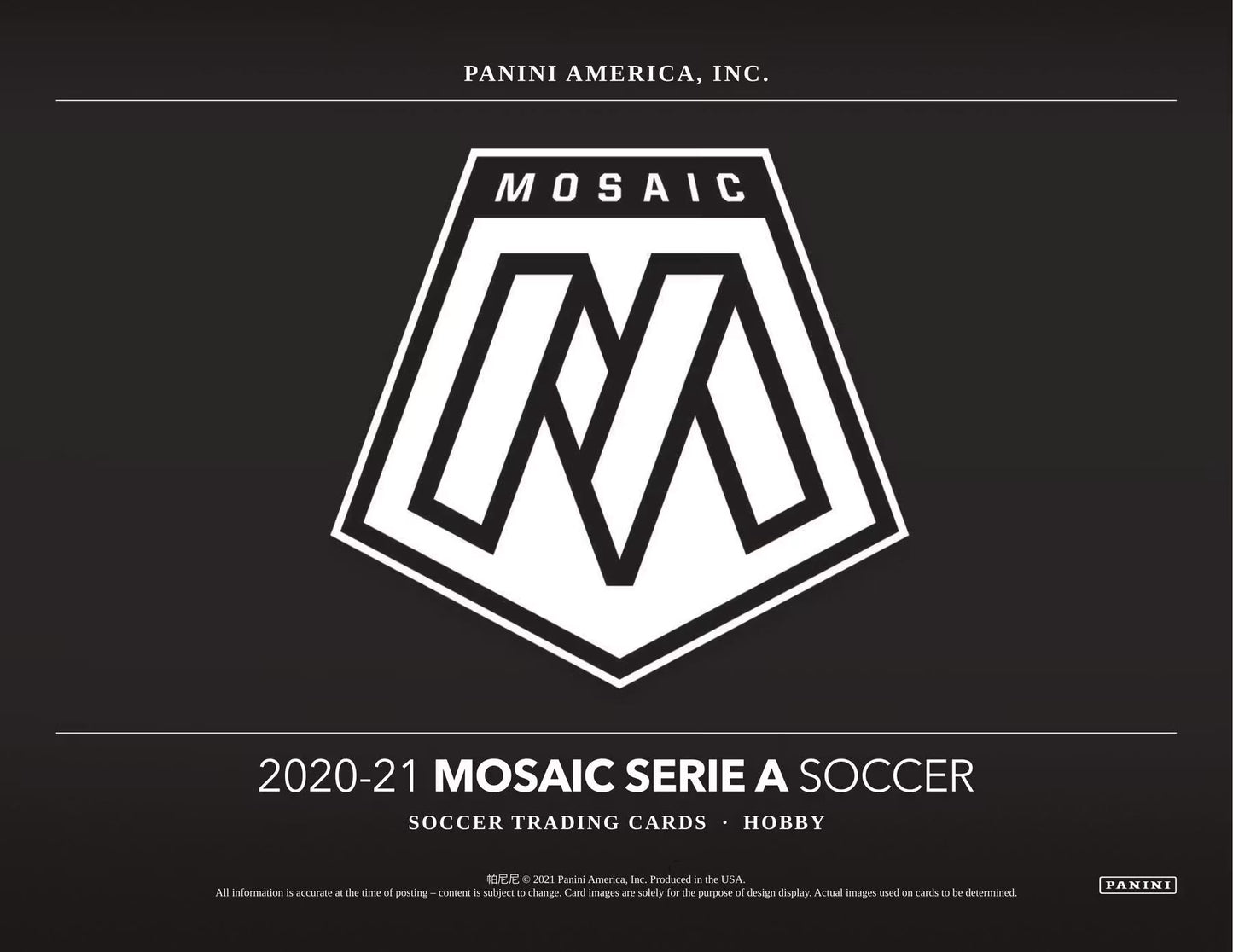 2020-21 Panini Mosaic Serie A Soccer Hobby Box