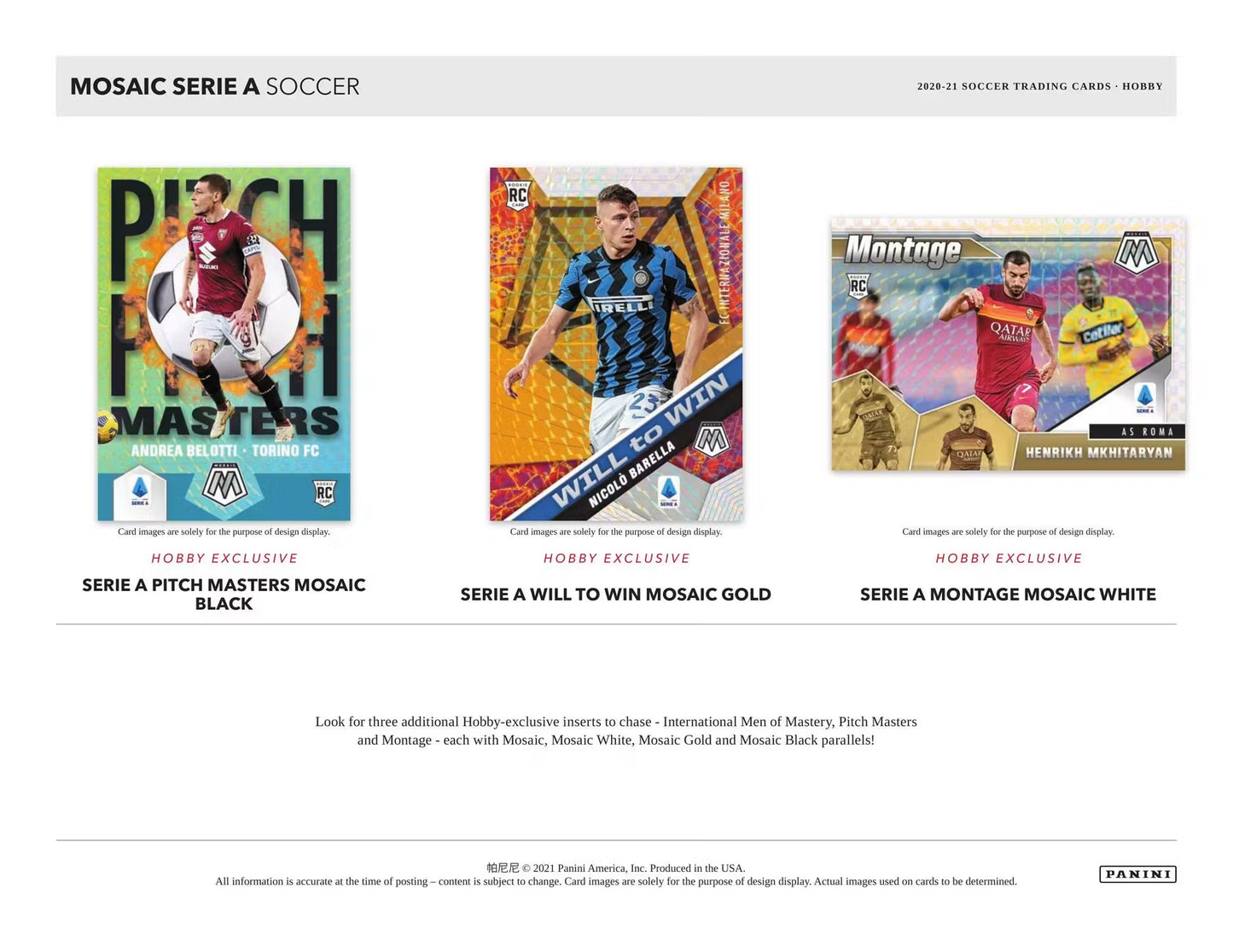 2020-21 Panini Mosaic Serie A Soccer Hobby Box