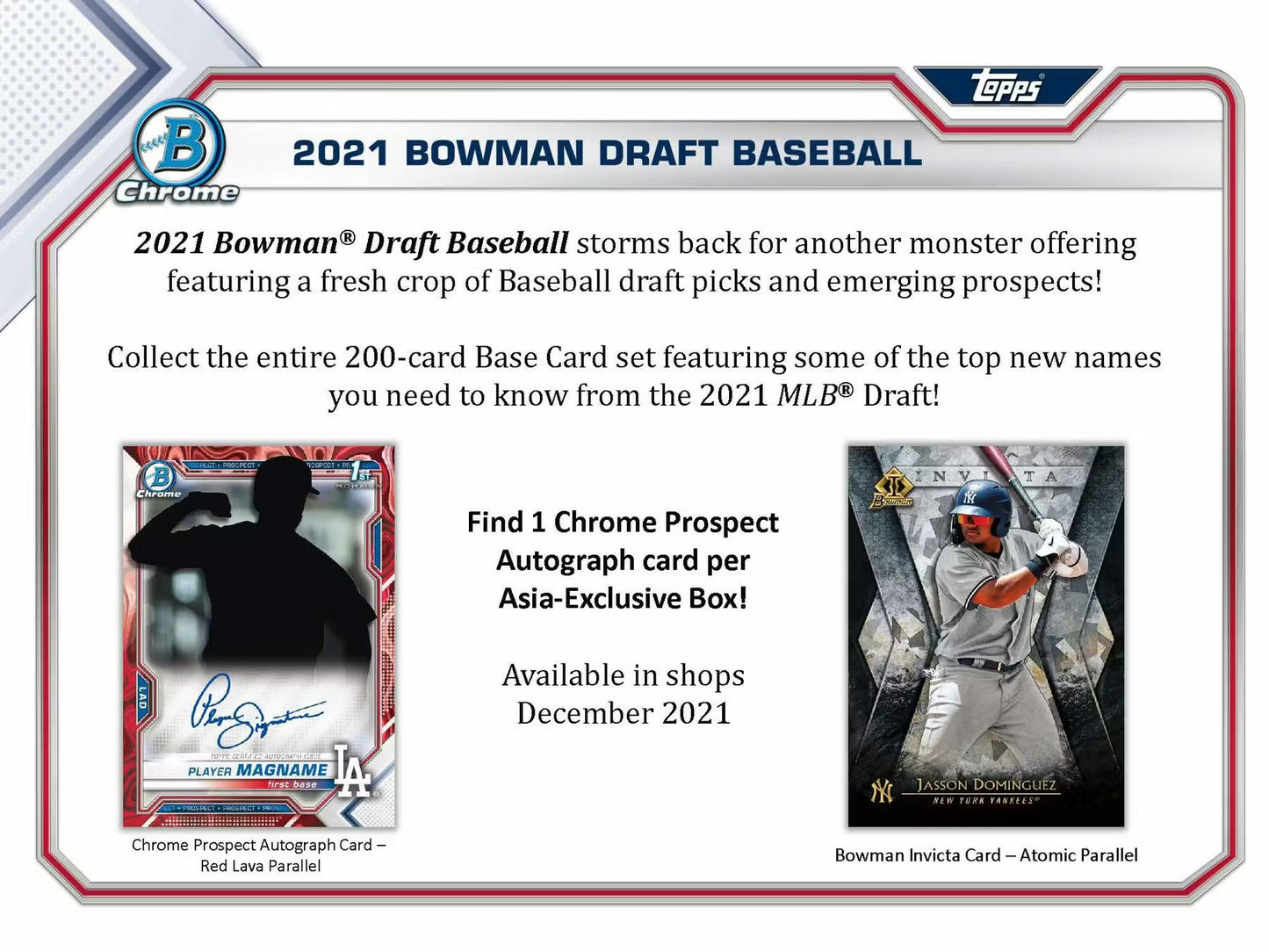 2021 Bowman MLB Draft Baseball Asia Exclusive Hobby Box