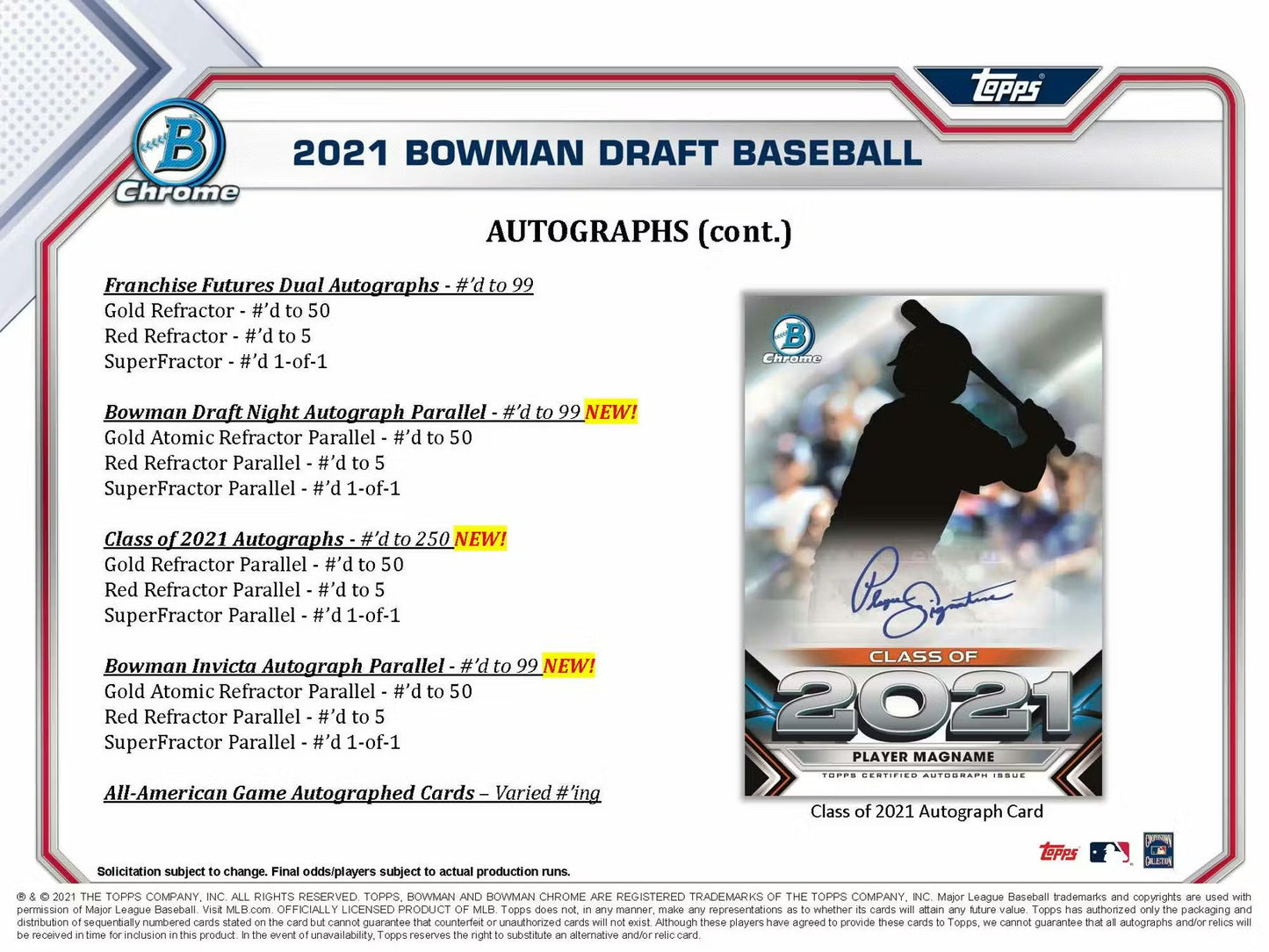 2021 Bowman MLB Draft Baseball Asia Exclusive Hobby Box
