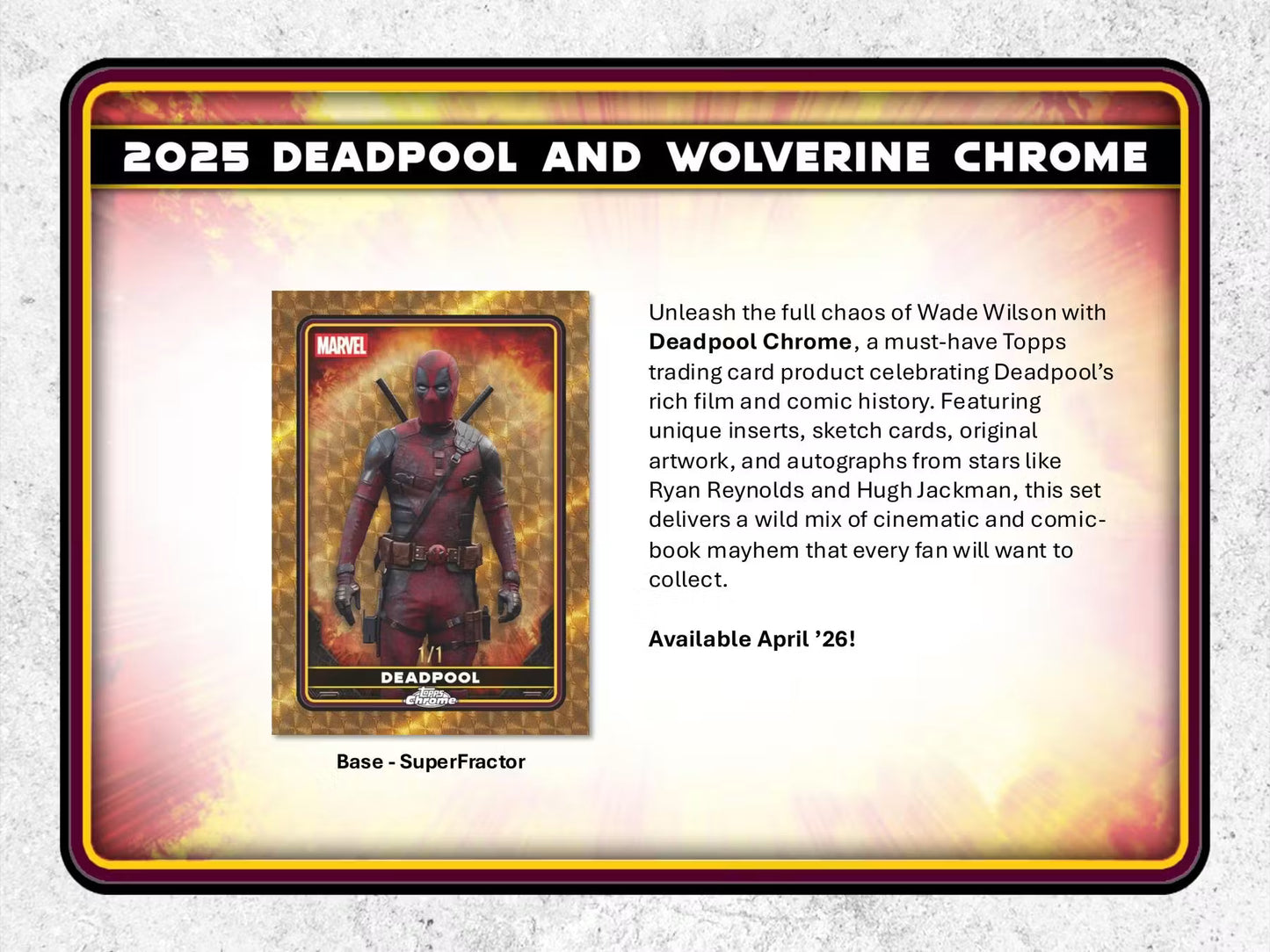 2025 Topps Marvel Deadpool Chrome Blaster Box