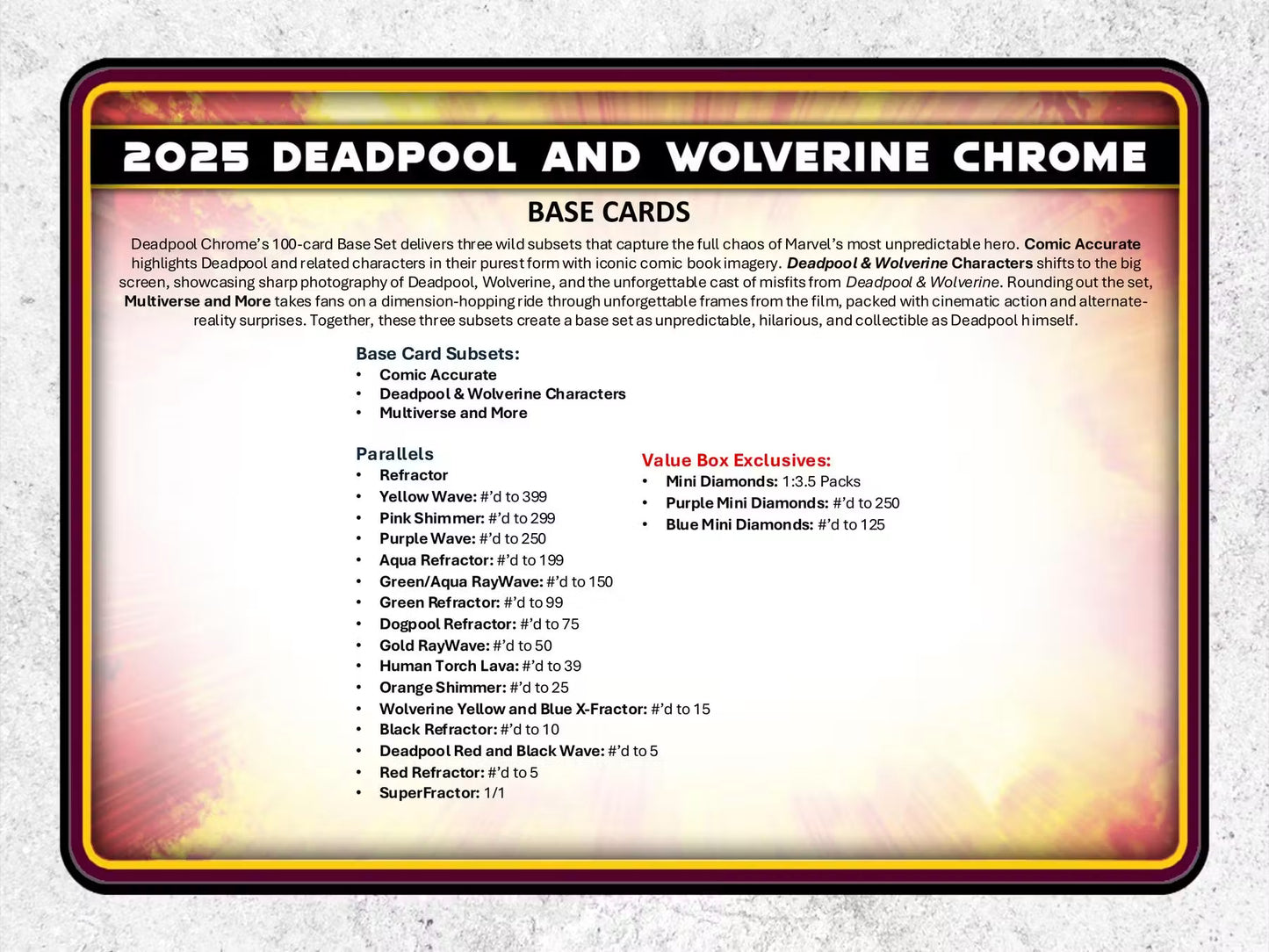 2025 Topps Marvel Deadpool Chrome Blaster Box