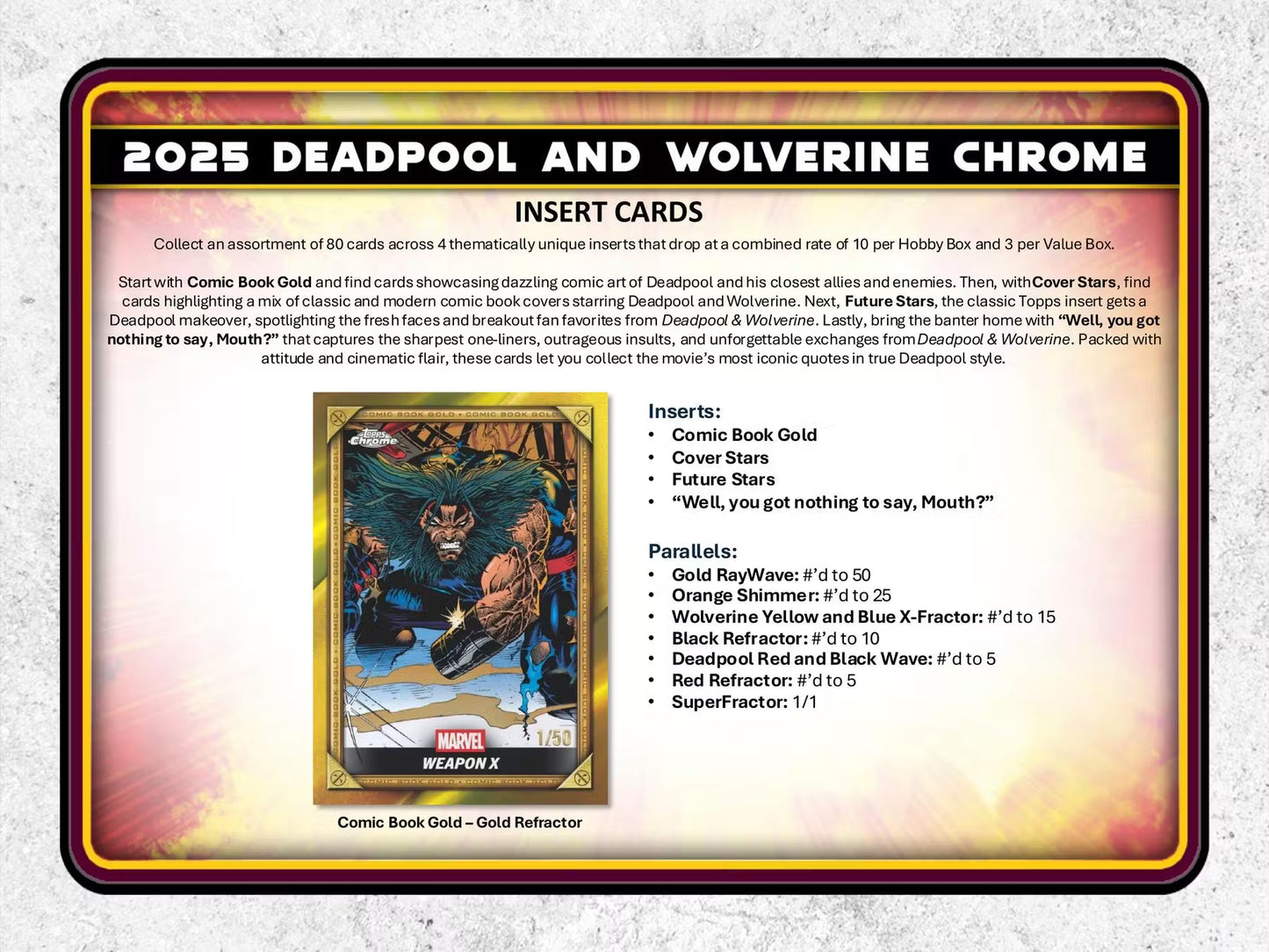 2025 Topps Marvel Deadpool Chrome Blaster Box