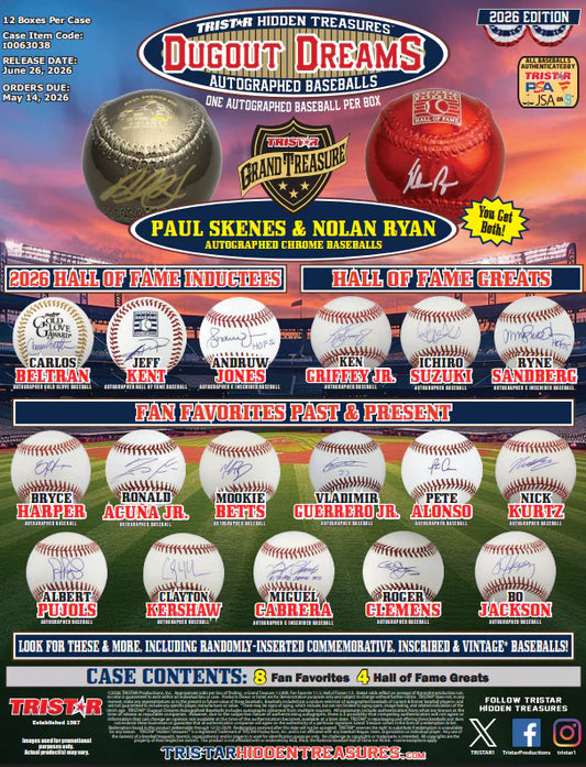 TRISTAR Hidden Treasures: Dugout Dreams Autographed Baseballs 2026 Edition Box