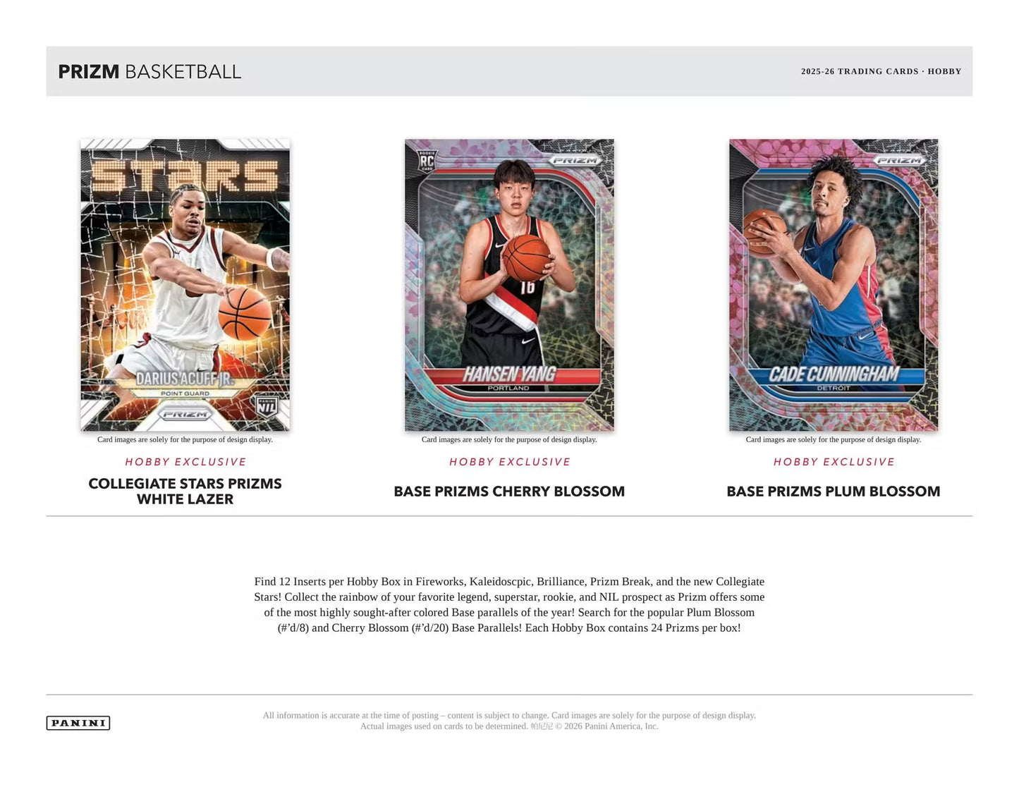 2025-26 NBA Panini Prizm Basketball Hobby Box