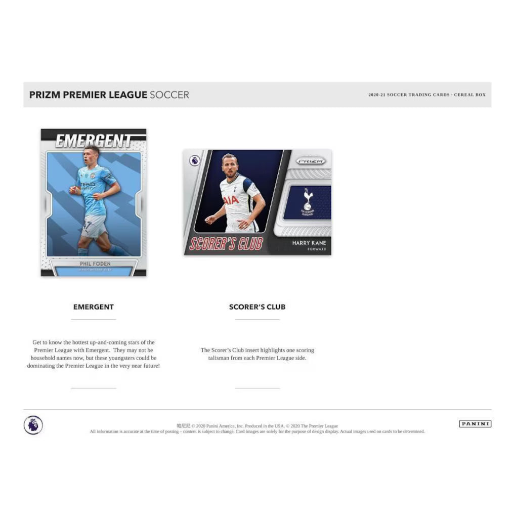 2020-21 Panini Prizm  Premier League Soccer Cereal Box