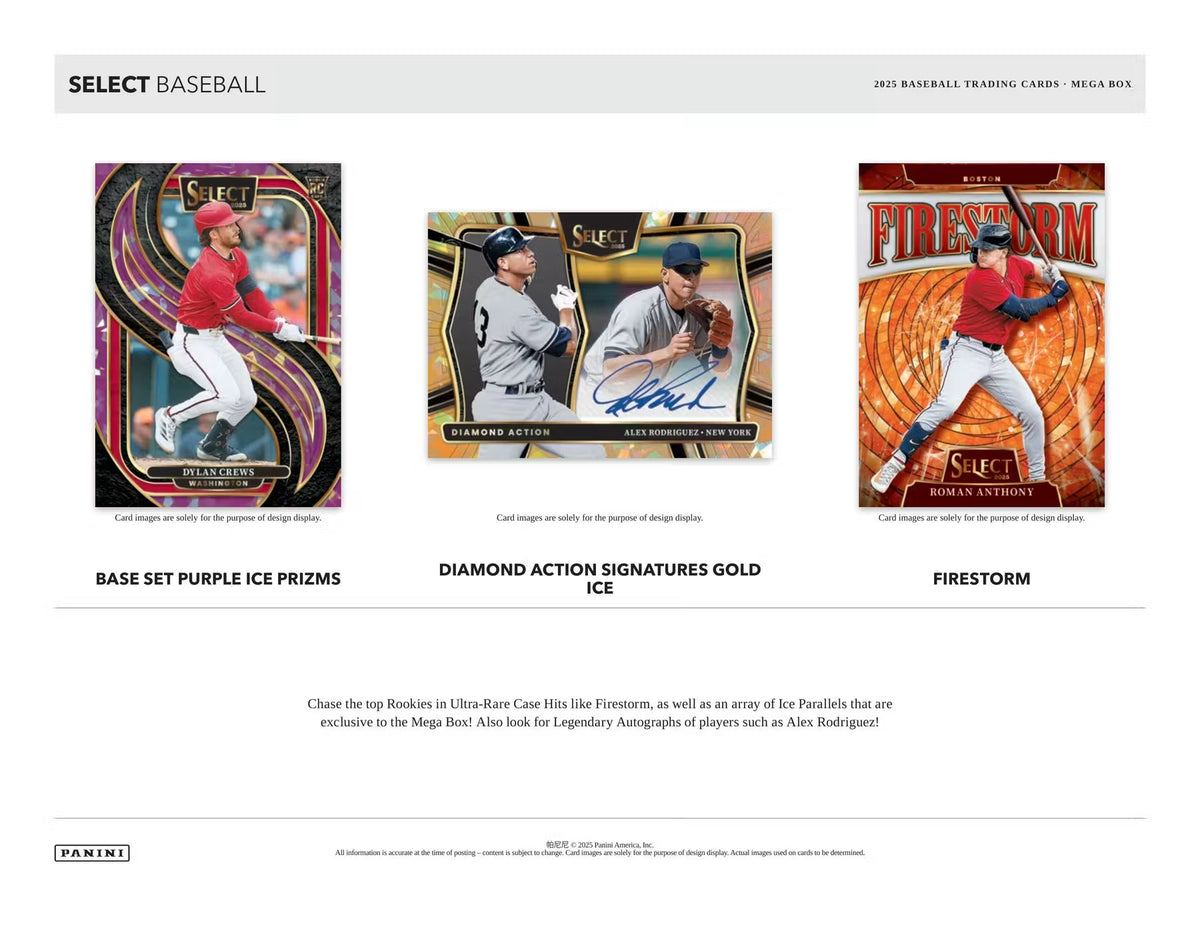 2025 MLB  Panini Select Baseball Mega Box "Ice Prizms"