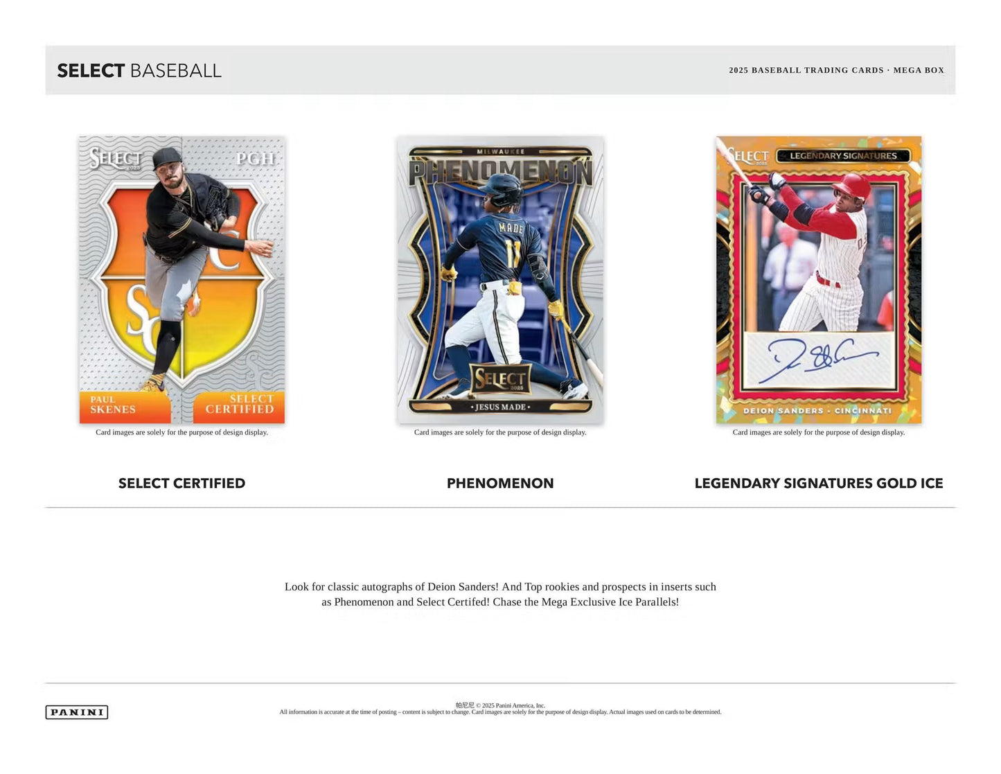 2025 MLB  Panini Select Baseball Mega Box "Ice Prizms"