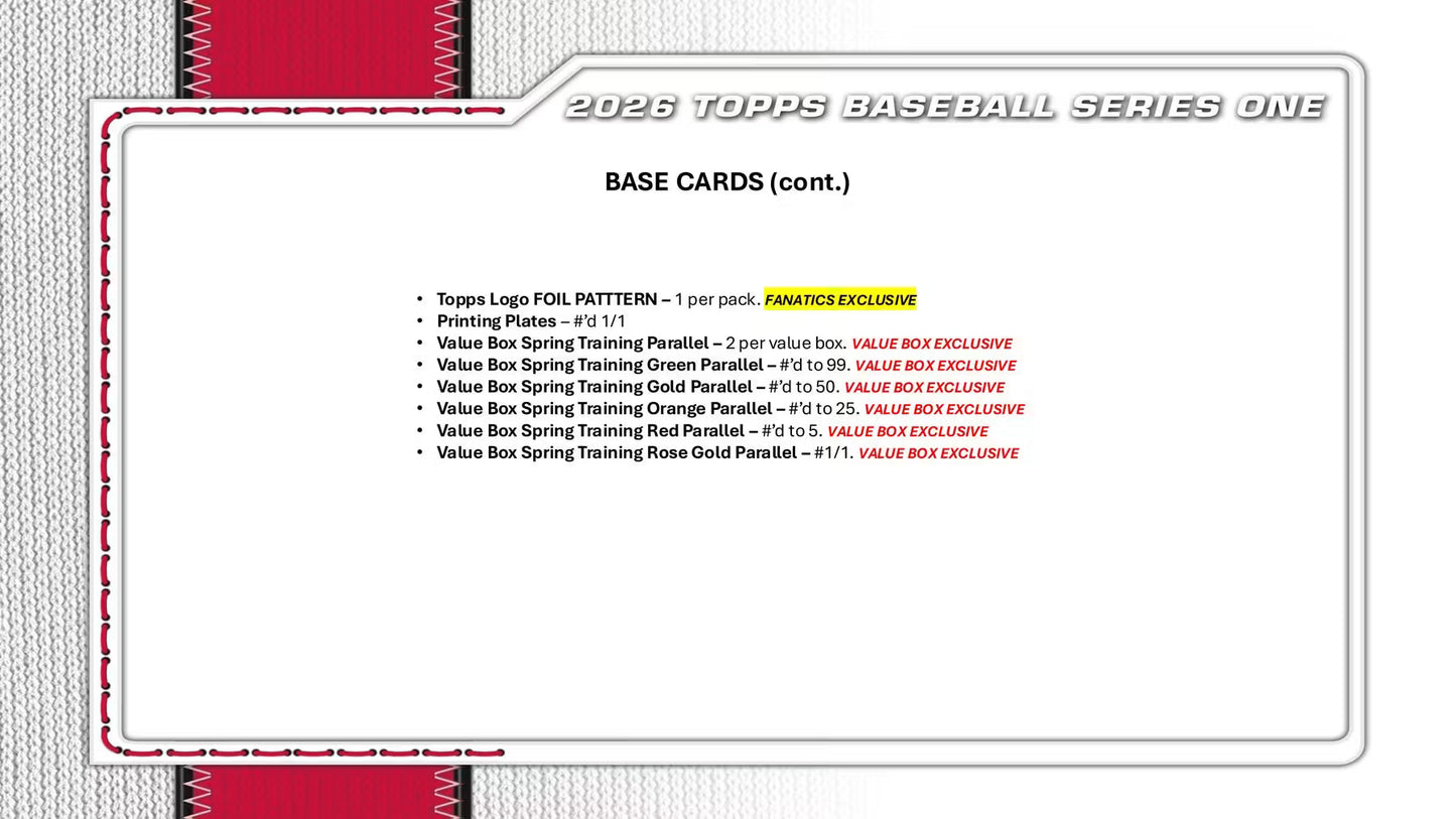 2026  MLB Topps Series 1 Baseball Blaster Box
