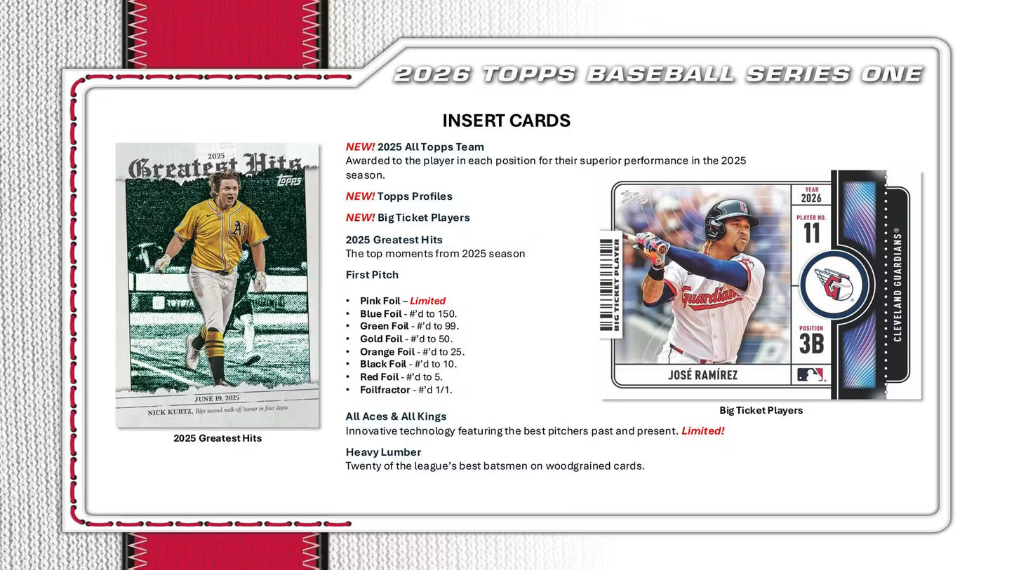 2026  MLB Topps Series 1 Baseball Blaster Box
