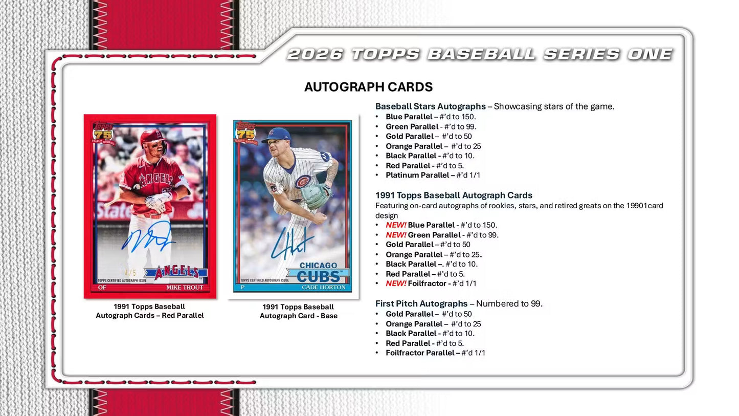 2026  MLB Topps Series 1 Baseball Blaster Box