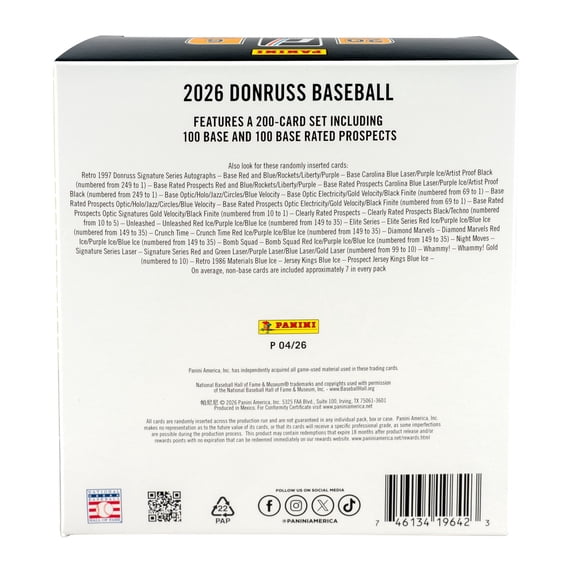 2026 MLB Panini Donruss Baseball Mega Box