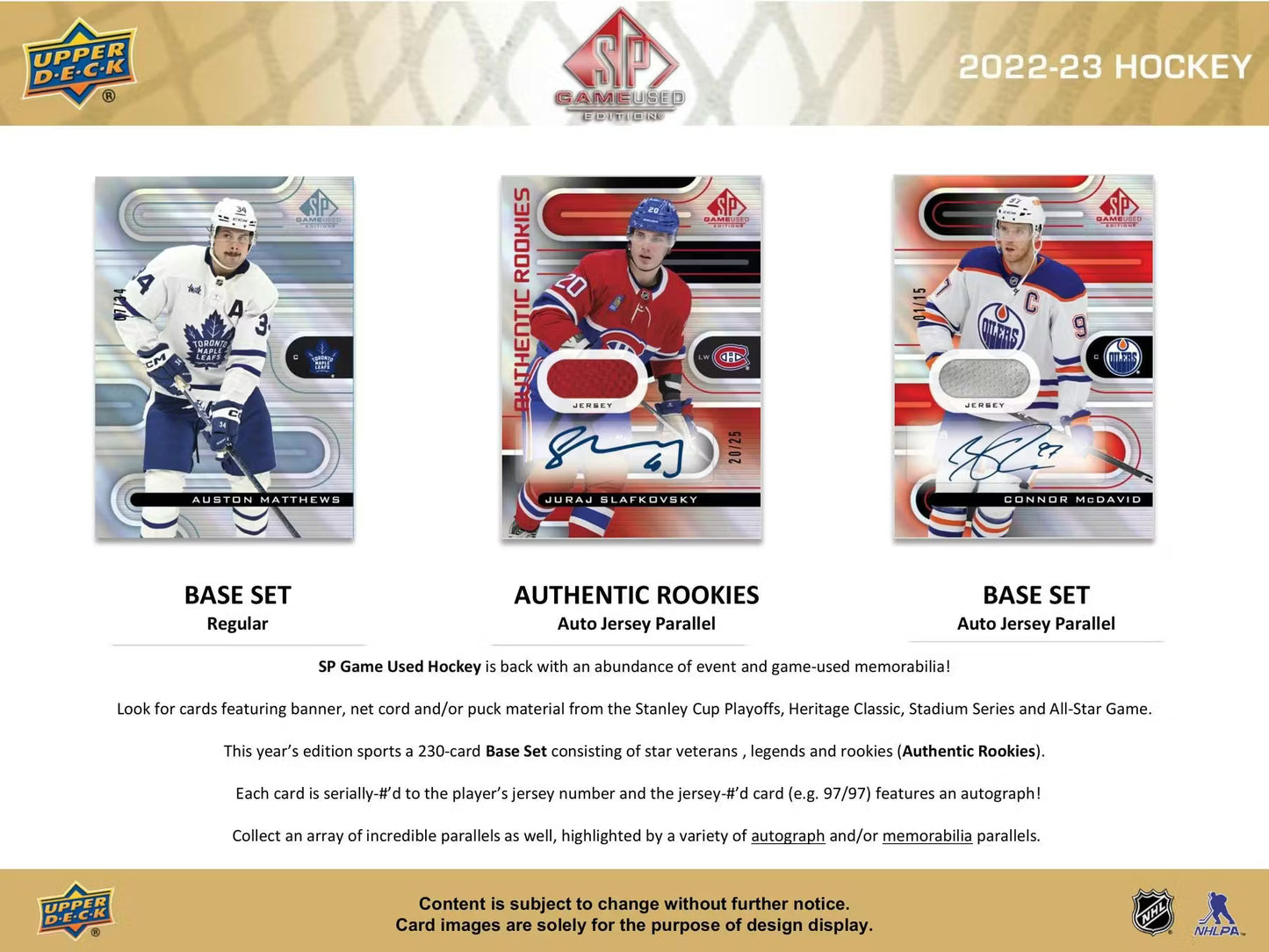 2022-23 Upper Deck SP Game Used Hockey Hobby