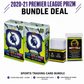 2020-21 Panini Prizm  Premier League Soccer Cereal Box Bundle with 100 Premium Card Sleeves & 25 Premium Top Loaders