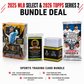 2025 MLB Select Baseball Hobby Blaster Box +1 Factory Sealed "Single Packet" from 2026 Topps Series 2 MLB Baseball Hobby Box Bundle with 100 Premium Card Sleeves & 25 Premium Top Loaders