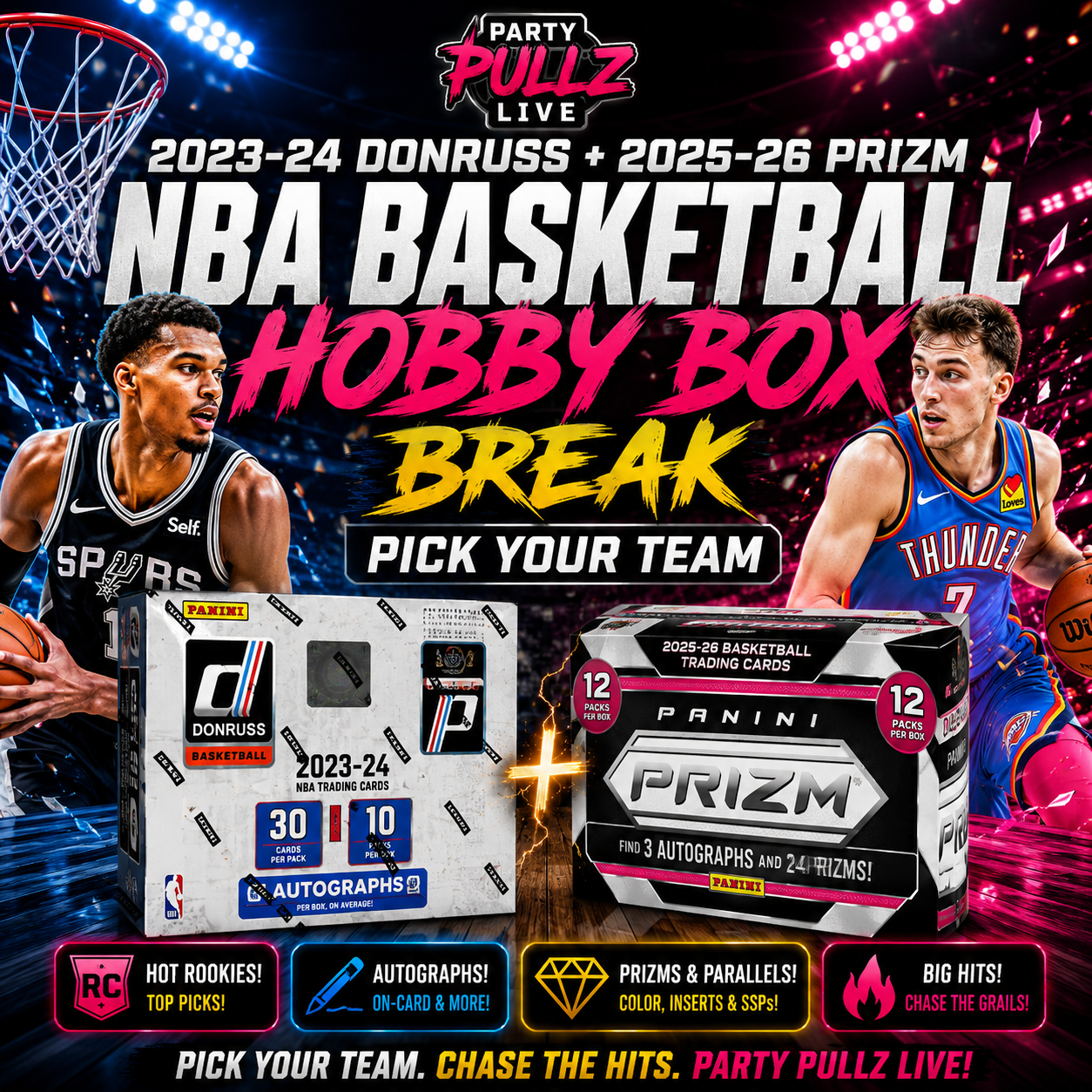 2023-24 Donruss + 2025-26 Prizm NBA Basketball Hobby Box Chase