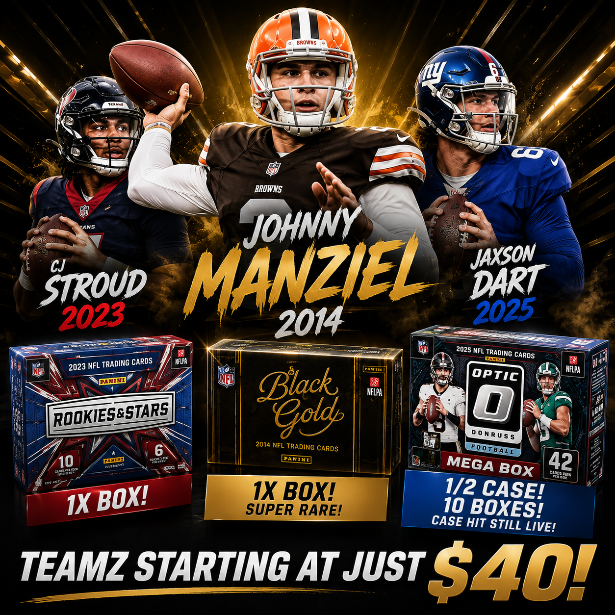 NFL MONSTER NIGHT! 2014 Black Gold + 2023 R&S + 10 Optic Megas!