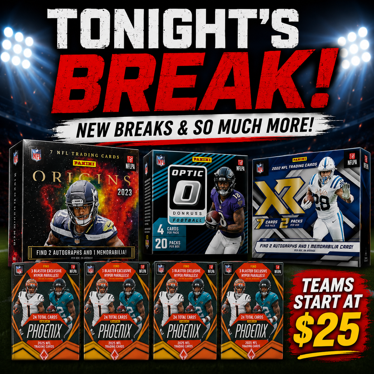 NFL Rookie Chase! Origins, XR, Optic & 4 Phoenix Blasters
