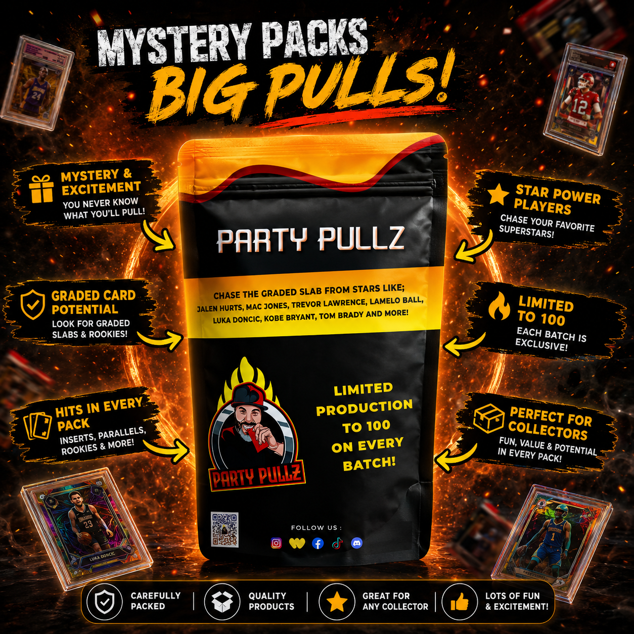 Multiple Sport Mystery Elite Bagz | 6+ Items In Each Bag | Rookies, Stars, Autographs or Inserts Guaranteed! | Panini & Topps Included! | Perfect Gift for Kids & Collectors of All Ages