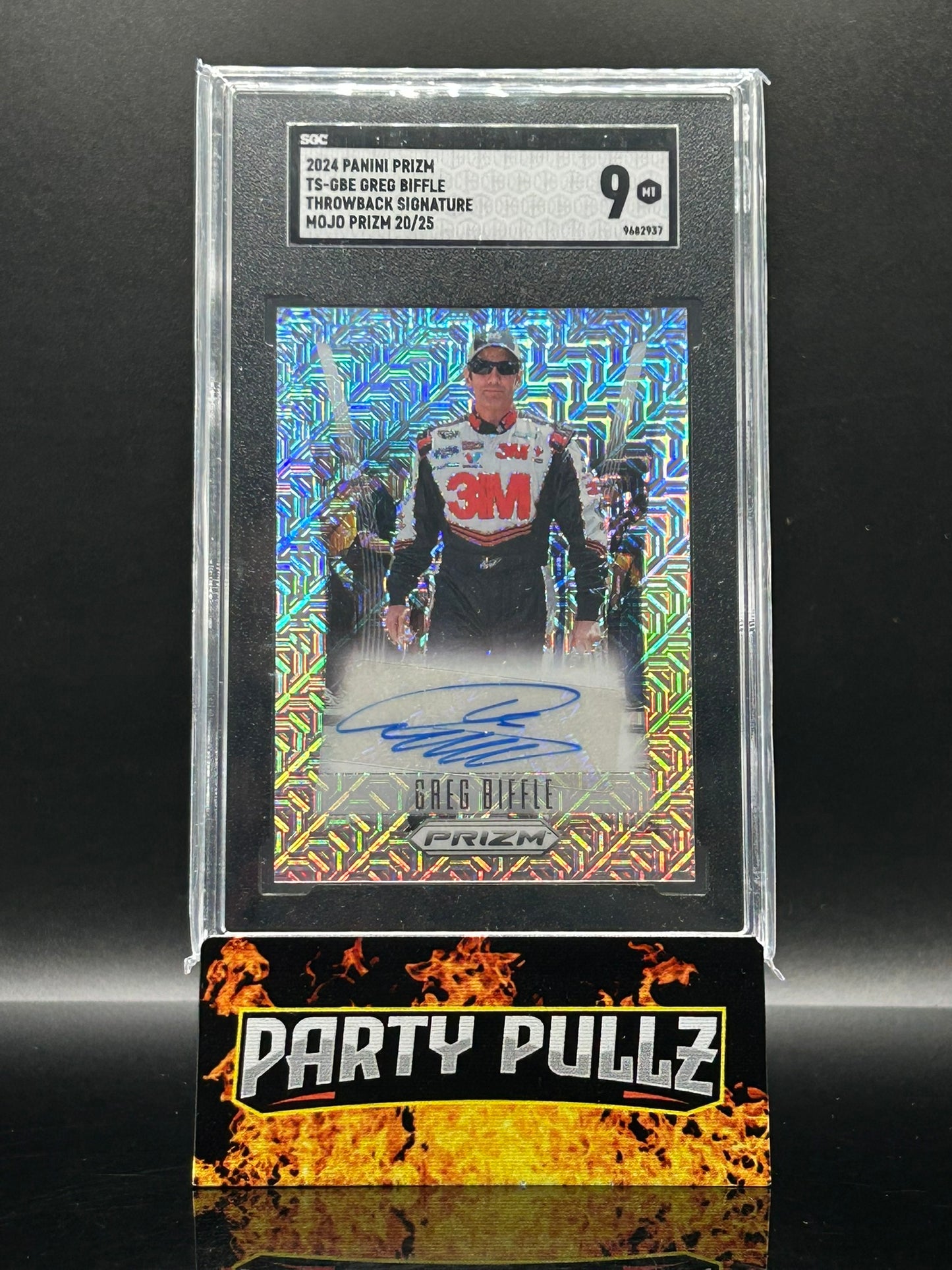 2024 Panini Prizm Greg Biffle Throwback Signature Mojo Prizm Auto #/25 – SGC 9 Mint