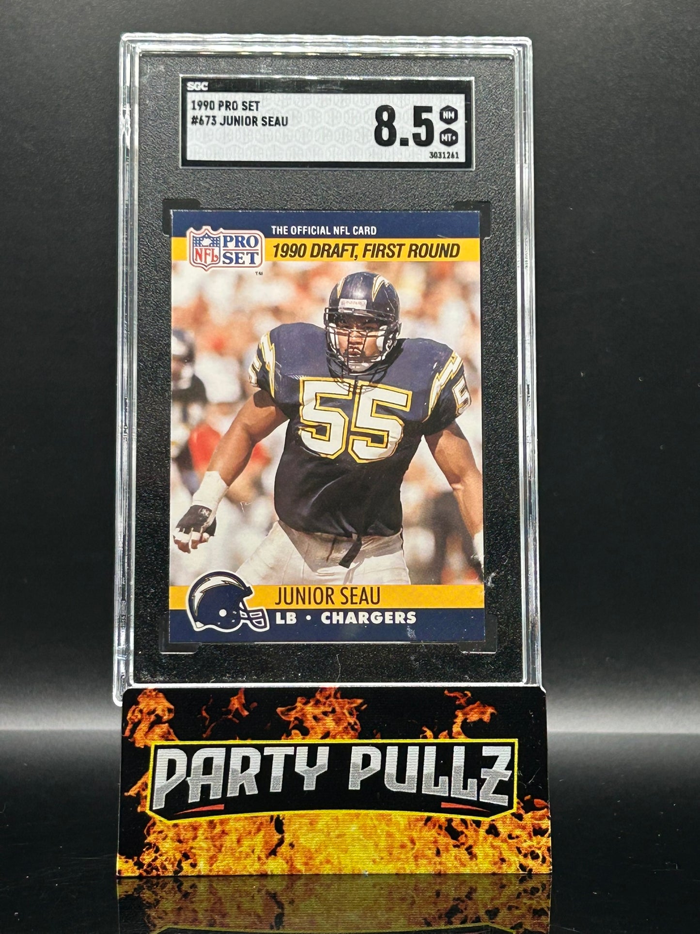 1990 Pro Set Junior Seau #673 – SGC 8.5 NM-MT+
