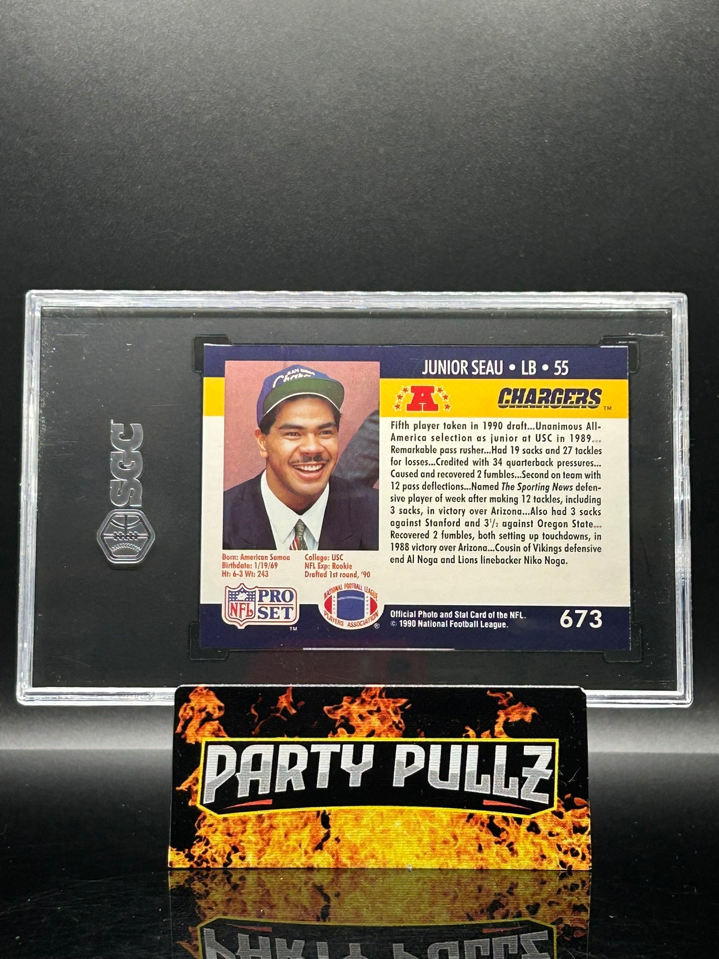 1990 Pro Set Junior Seau #673 – SGC 8.5 NM-MT+