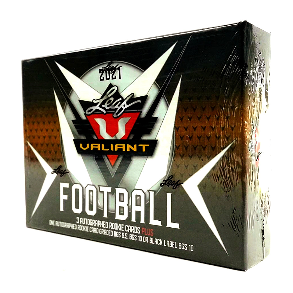 1 Box 2021 Leaf Valiant Football Hobby Hit Draft Break "4 Spots"