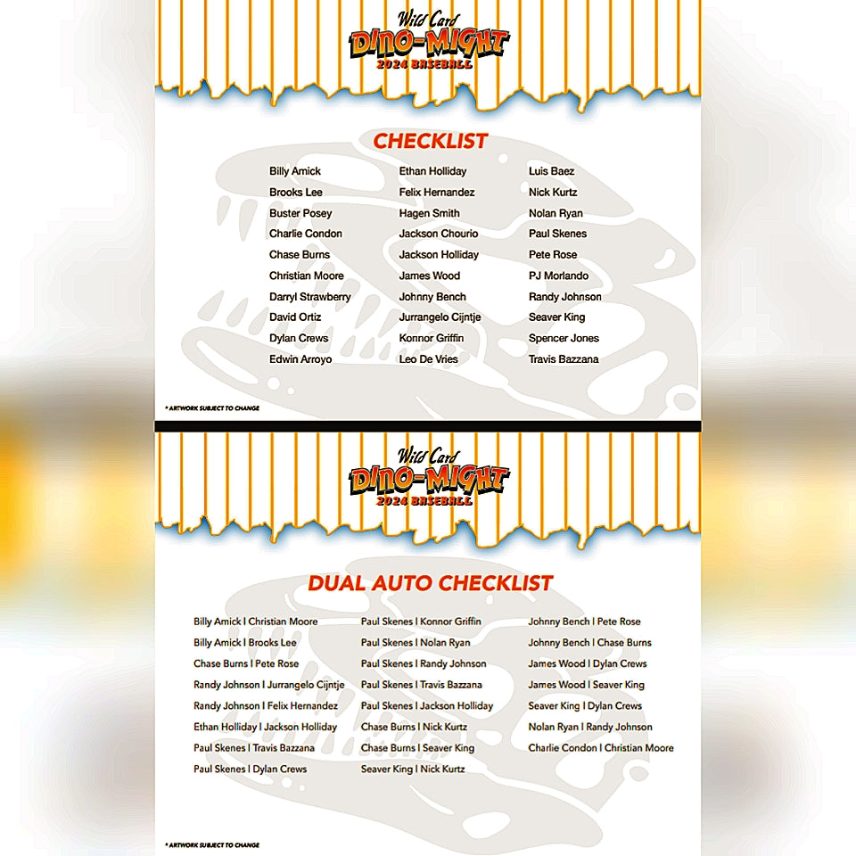 1 Box 2024 Wild Card Dino-Might Baseball Hobby Hit Draft Break "4 Spots"
